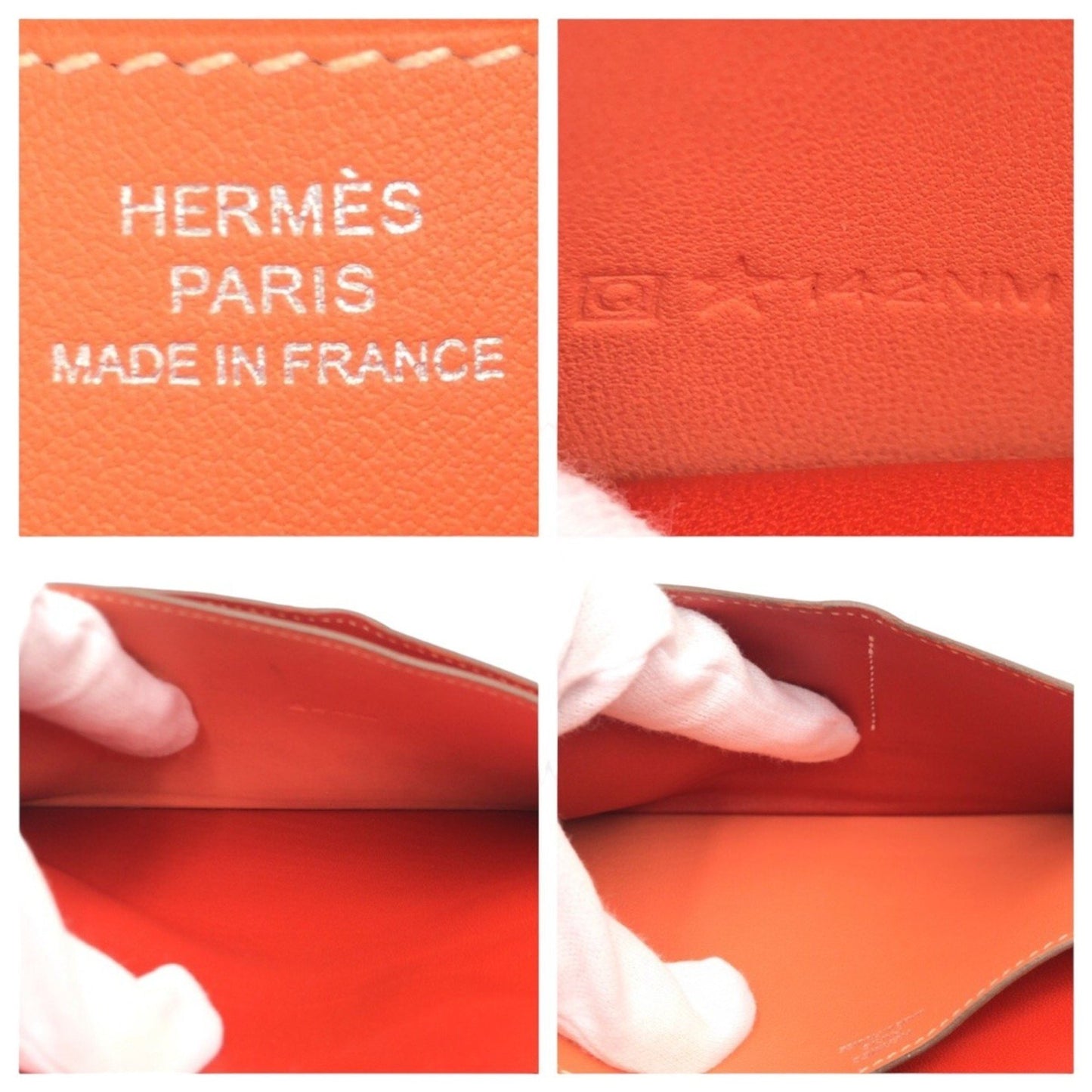 Hermès Dogon, Red, Leather, wallet