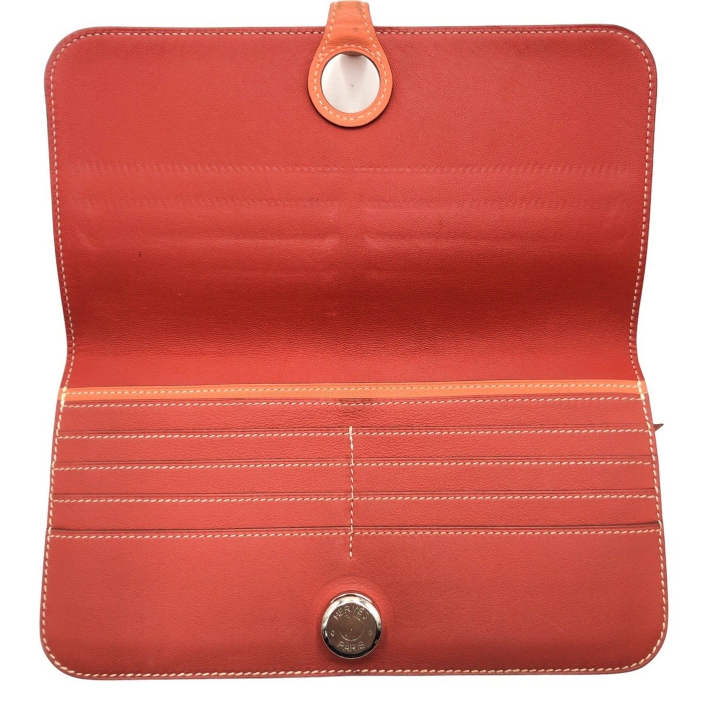Hermès Dogon, Red, Leather, wallet