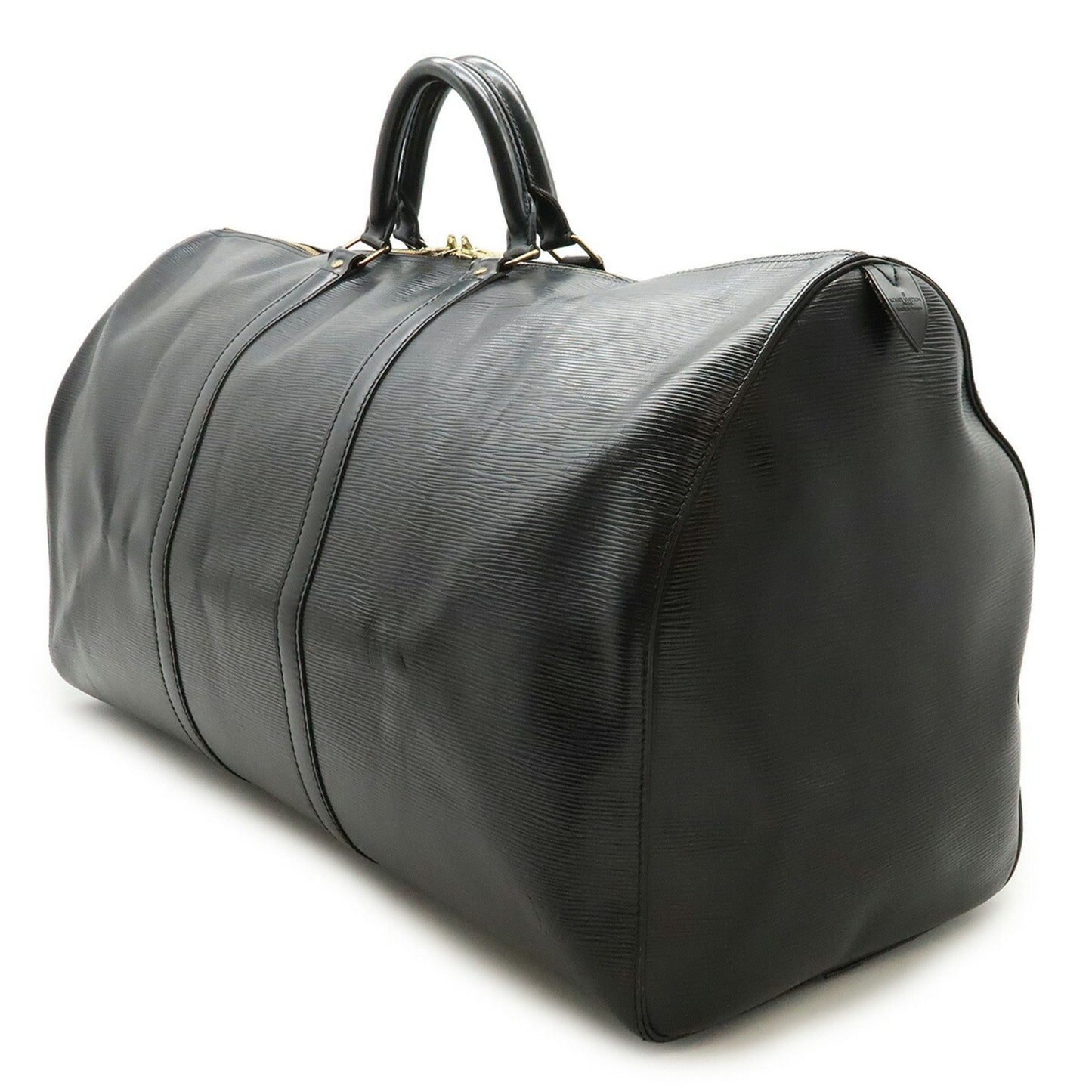 Louis Vuitton Keepall 60, Black, Leather, travel