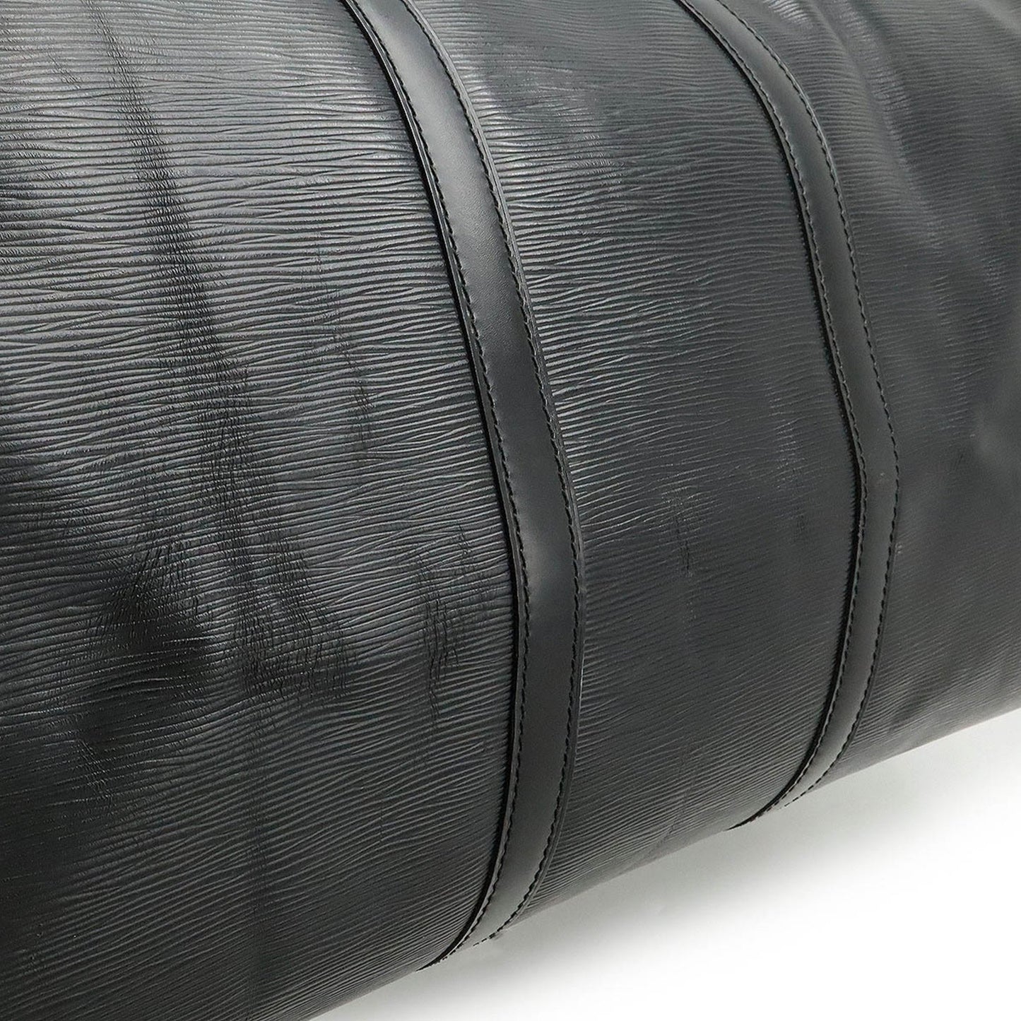 Louis Vuitton Keepall 60, Black, Leather, travel