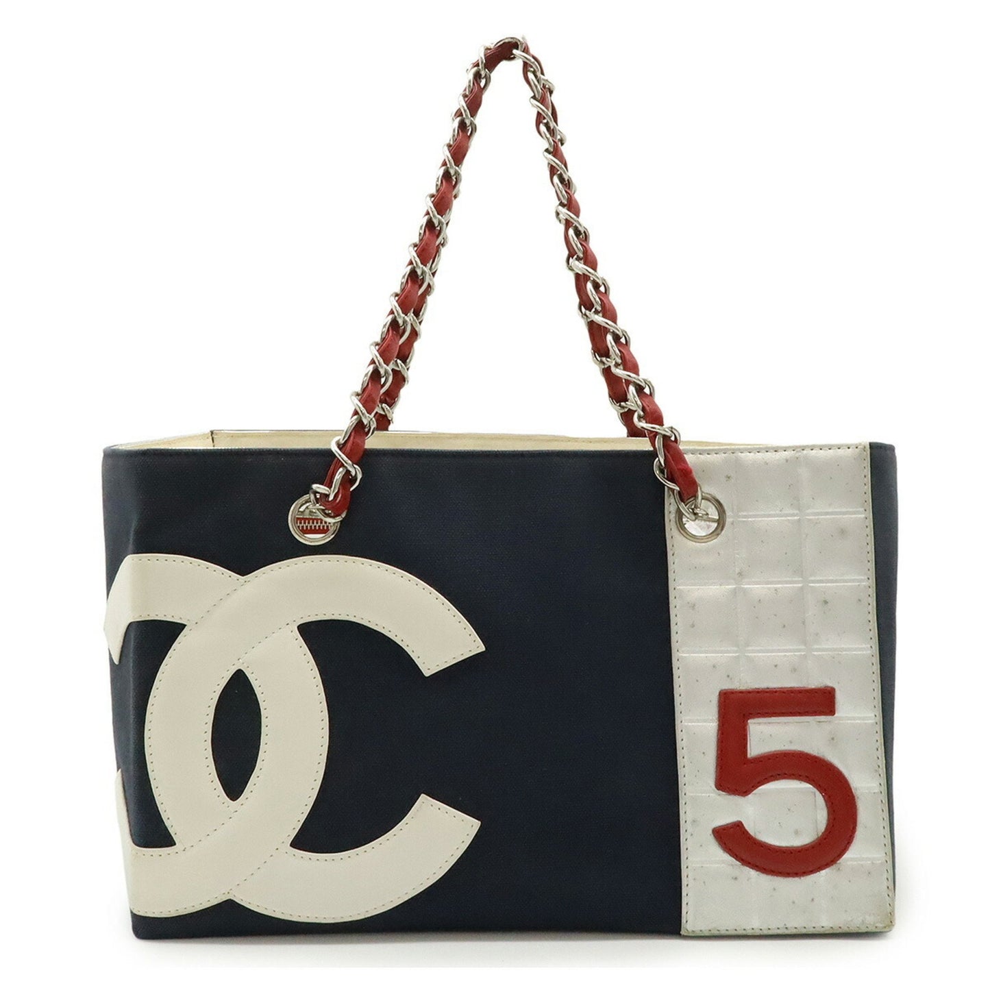Chanel Numero 5, Navy, Canvas, tote