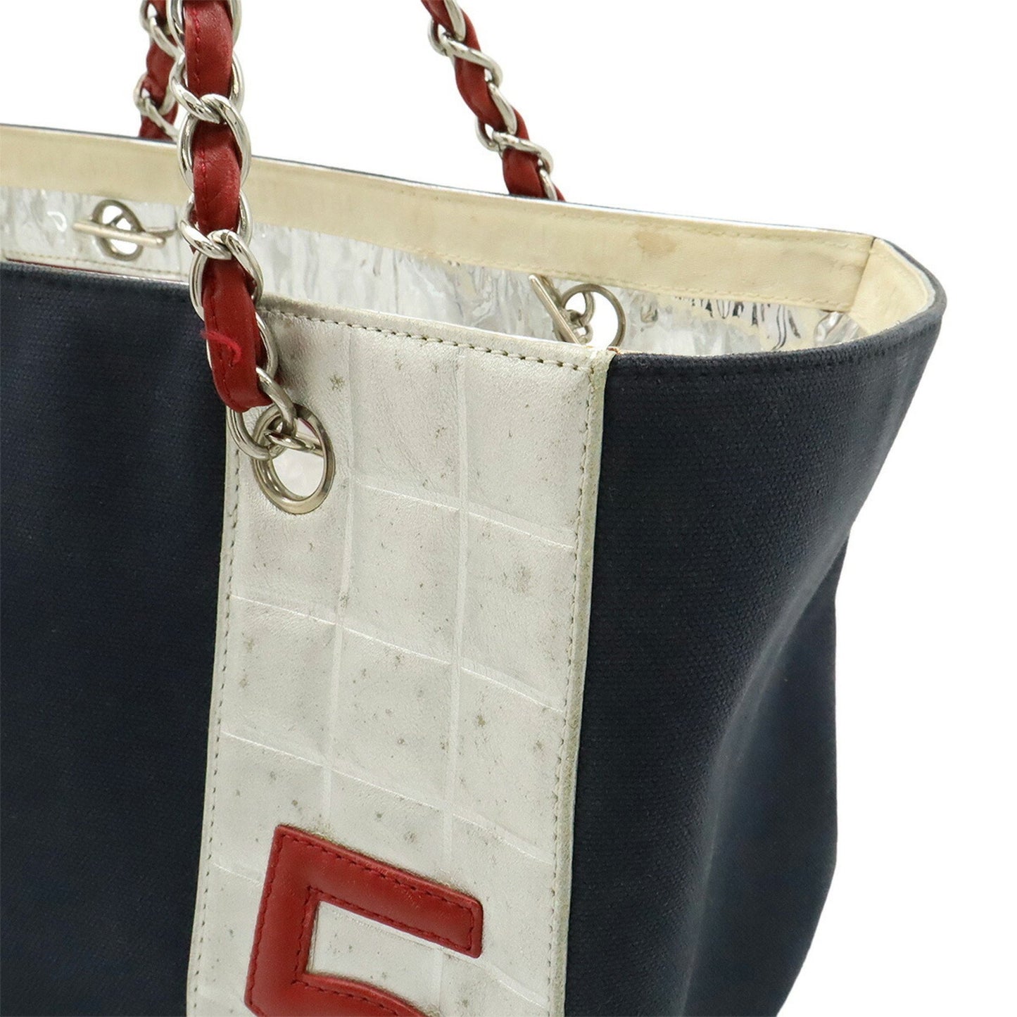 Chanel Numero 5, Navy, Canvas, tote