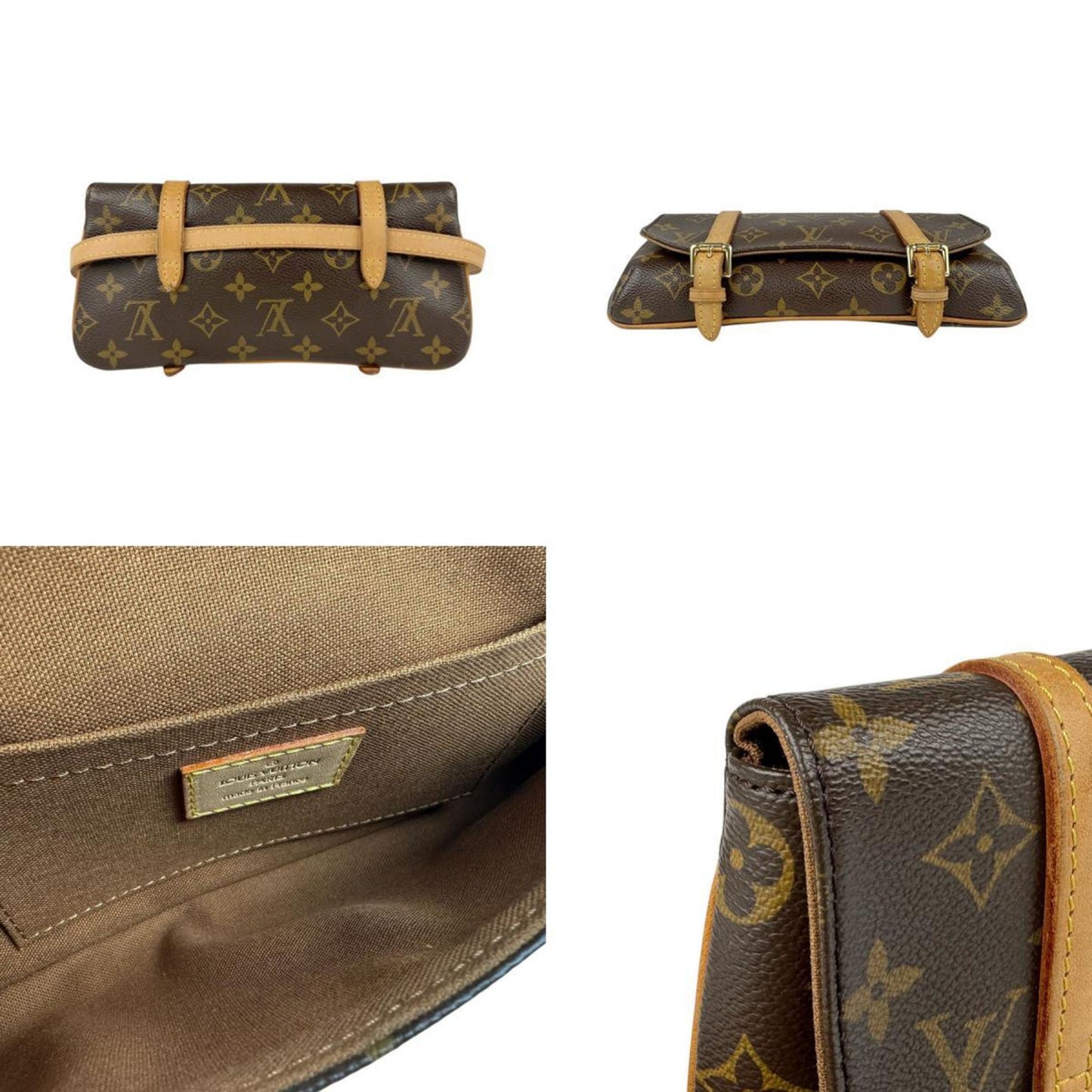 Louis Vuitton Marelle, Brown, Canvas, shoulder
