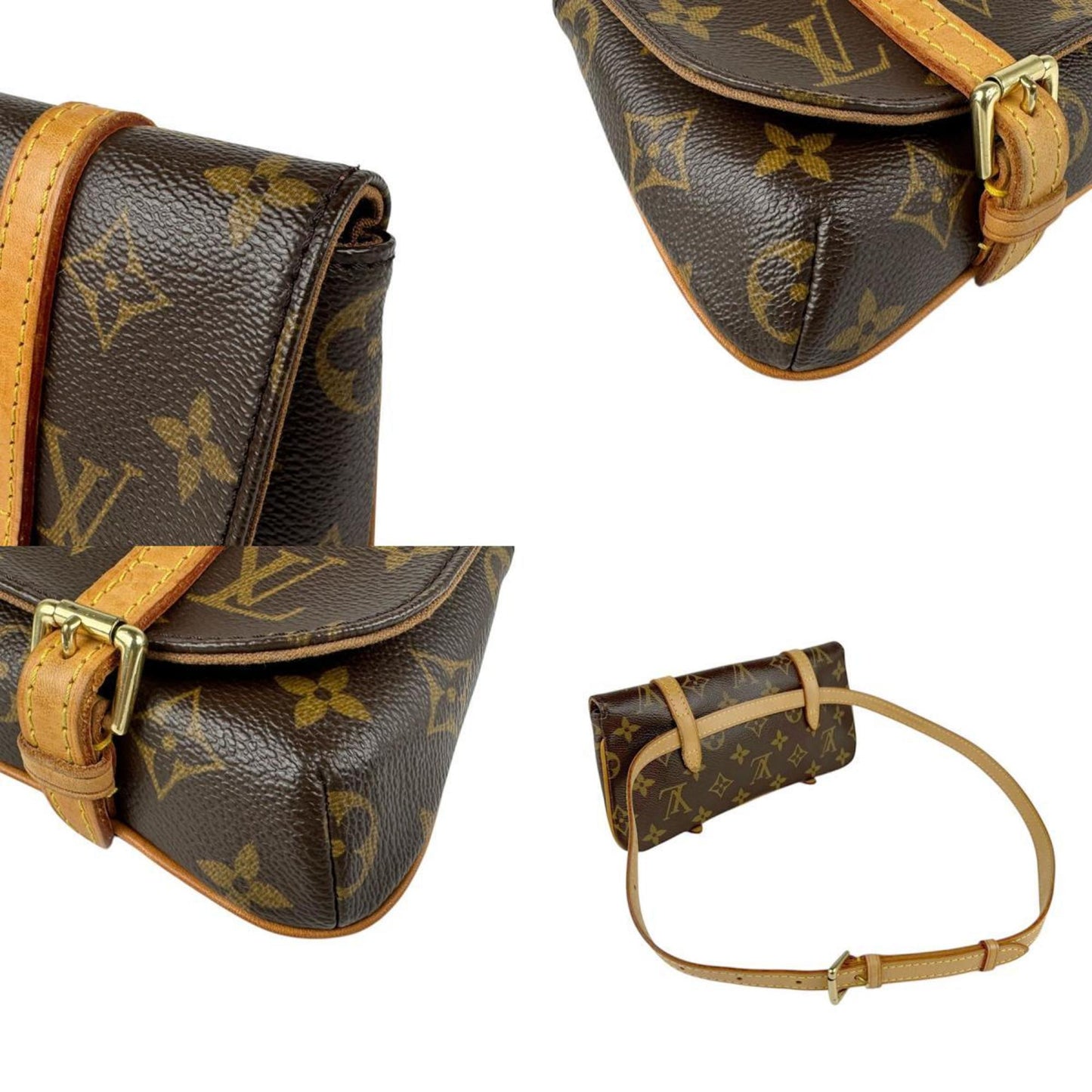 Louis Vuitton Marelle, Brown, Canvas, shoulder