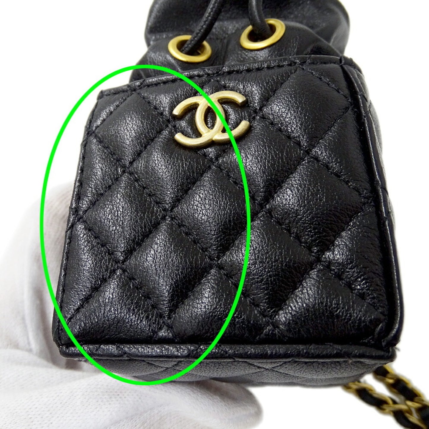 Chanel Bucket, Black, Leather, shoulder