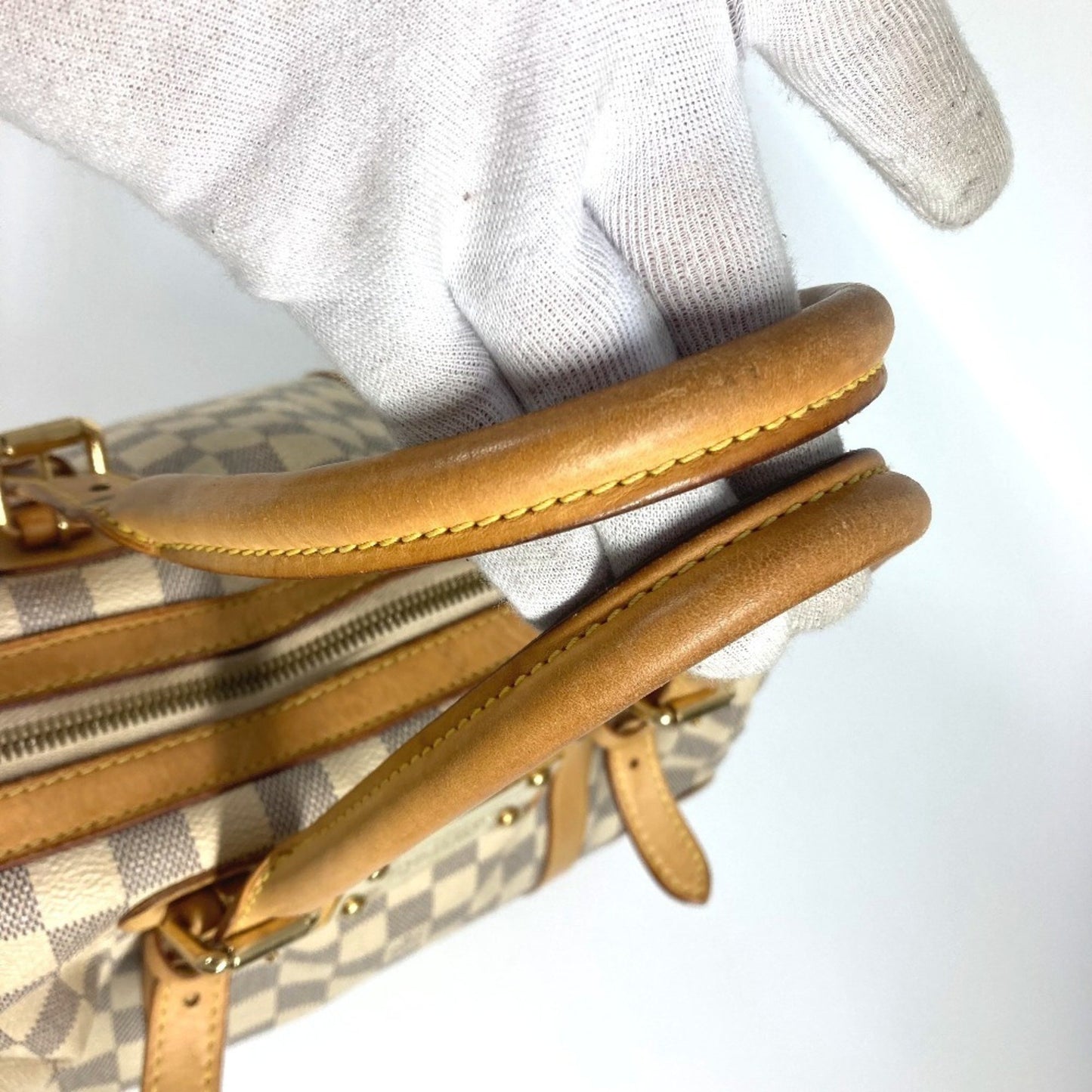 Louis Vuitton Berkeley, White, Canvas, handbag