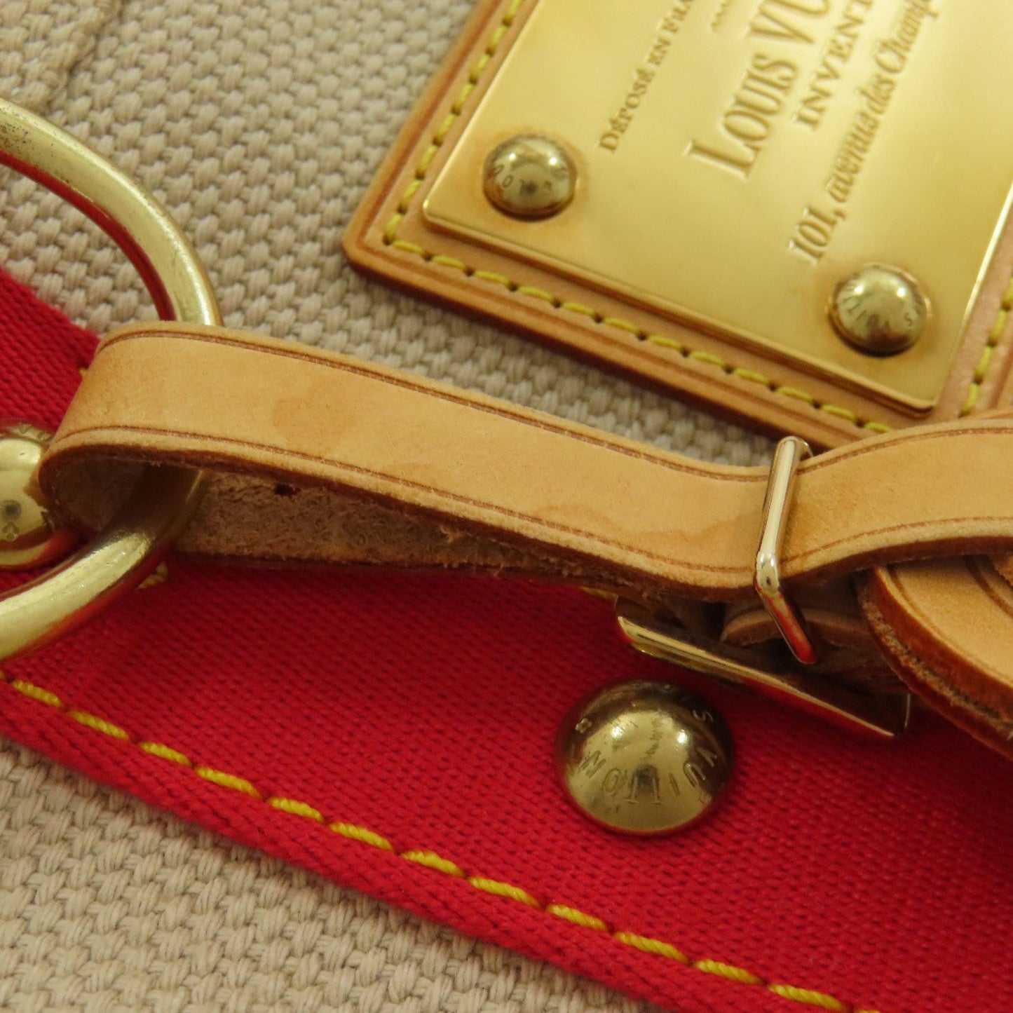 Louis Vuitton Antigua, Beige, Canvas, handbag