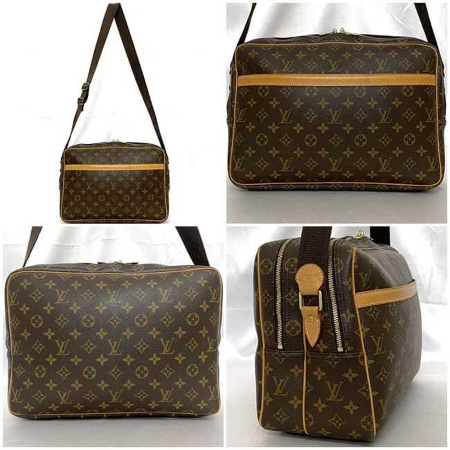 Louis Vuitton Reporter, Brown, Canvas, shoulder
