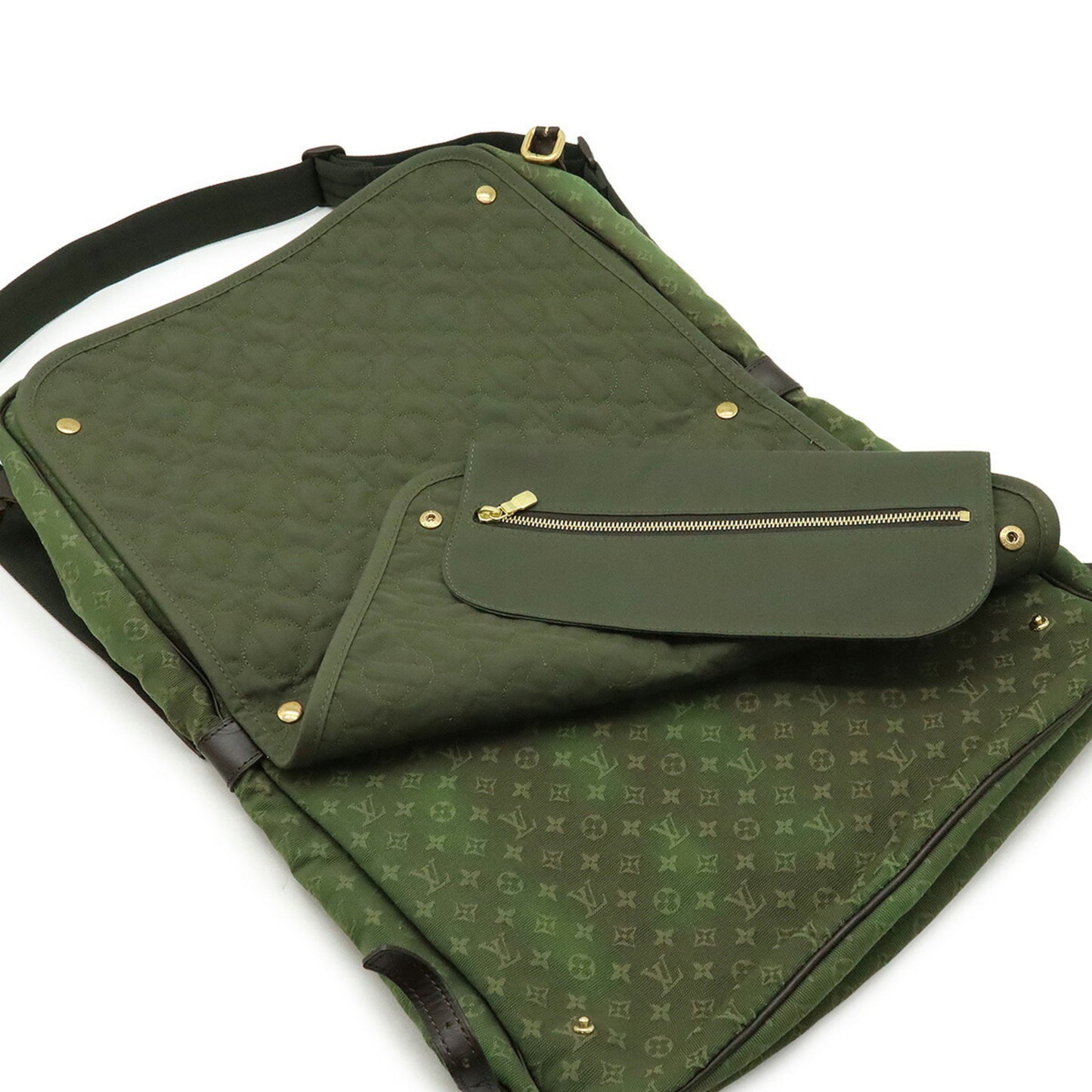 Louis Vuitton Maman, Green, Canvas, shoulder
