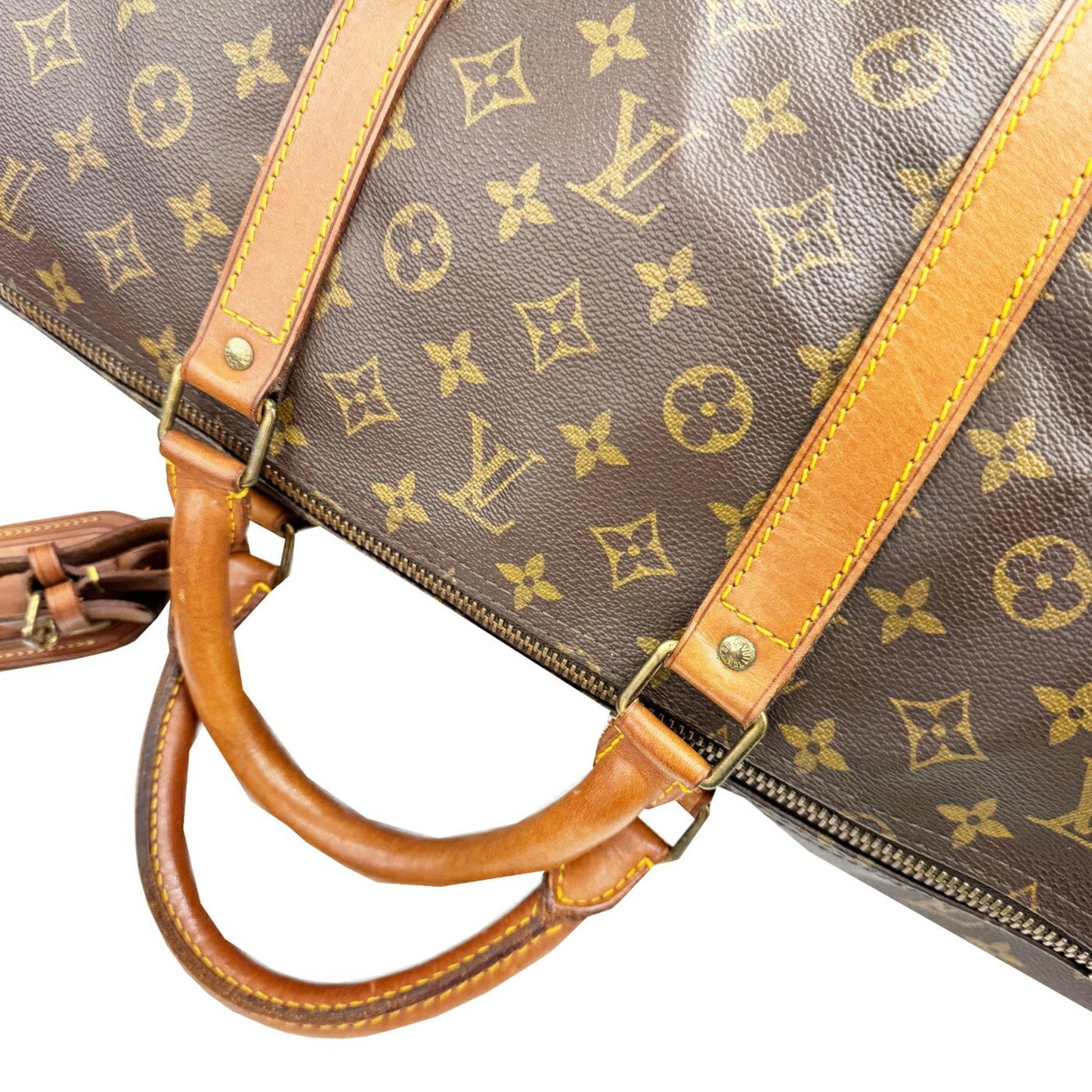Louis Vuitton Keepall Bandoulière 60, Brown, Canvas, travel