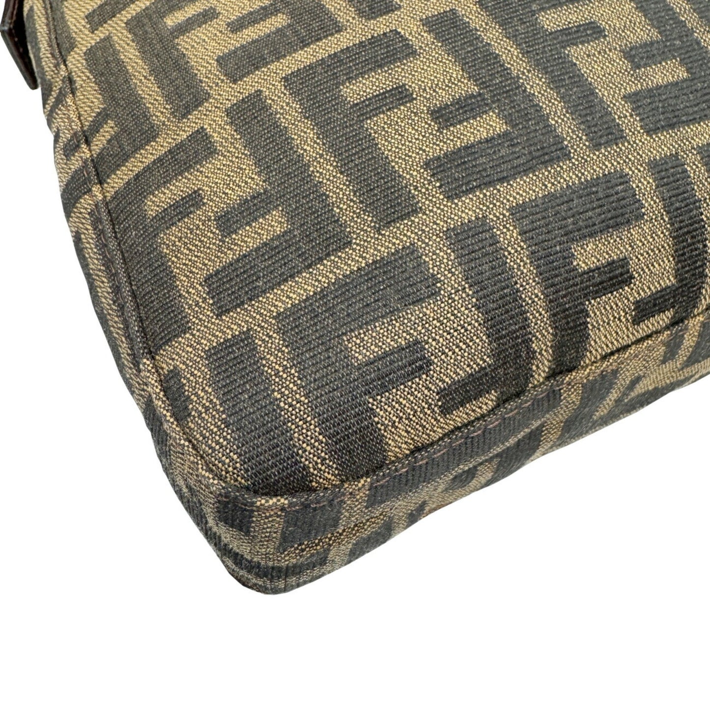 Fendi Baguette, Brown, Canvas, shoulder