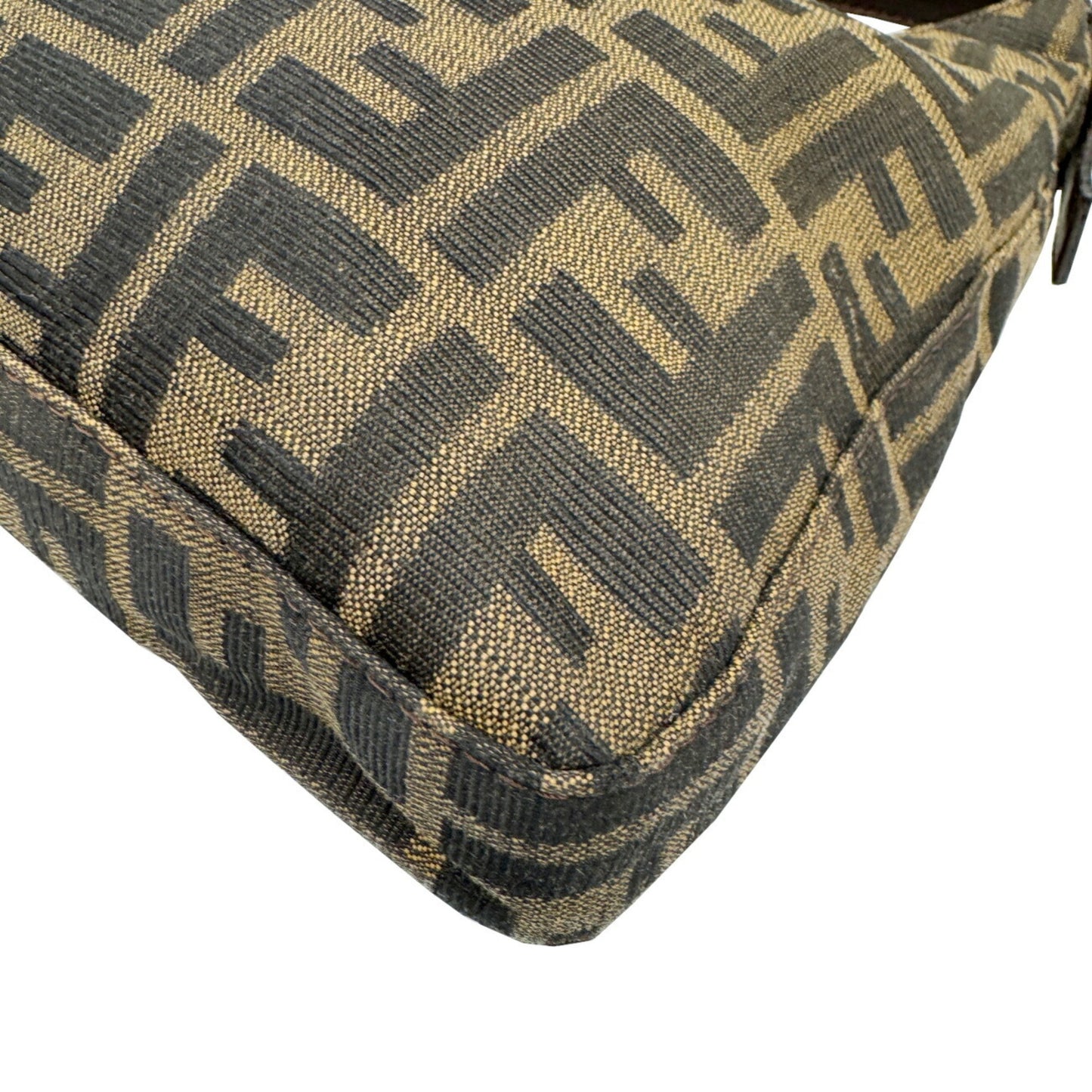 Fendi Baguette, Brown, Canvas, shoulder