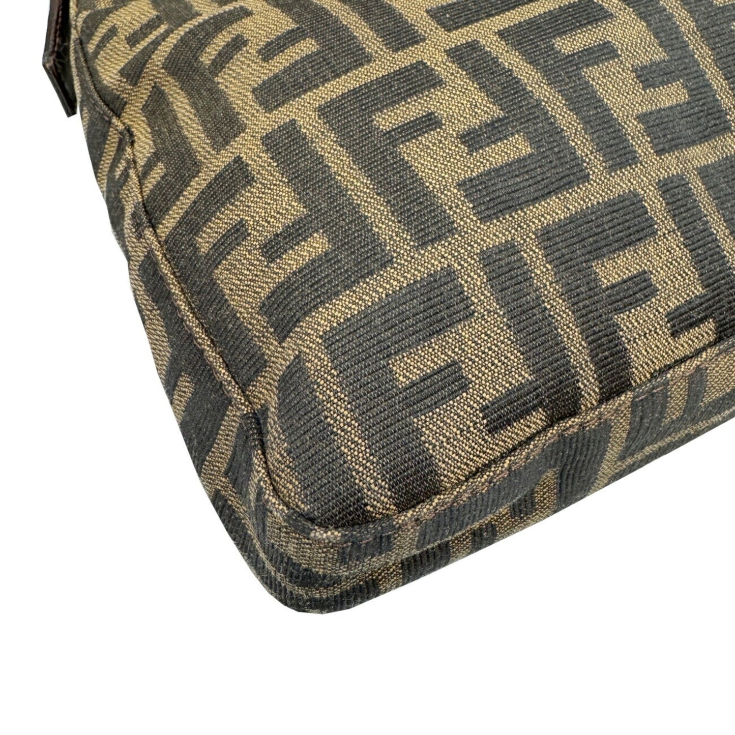 Fendi Baguette, Brown, Canvas, shoulder