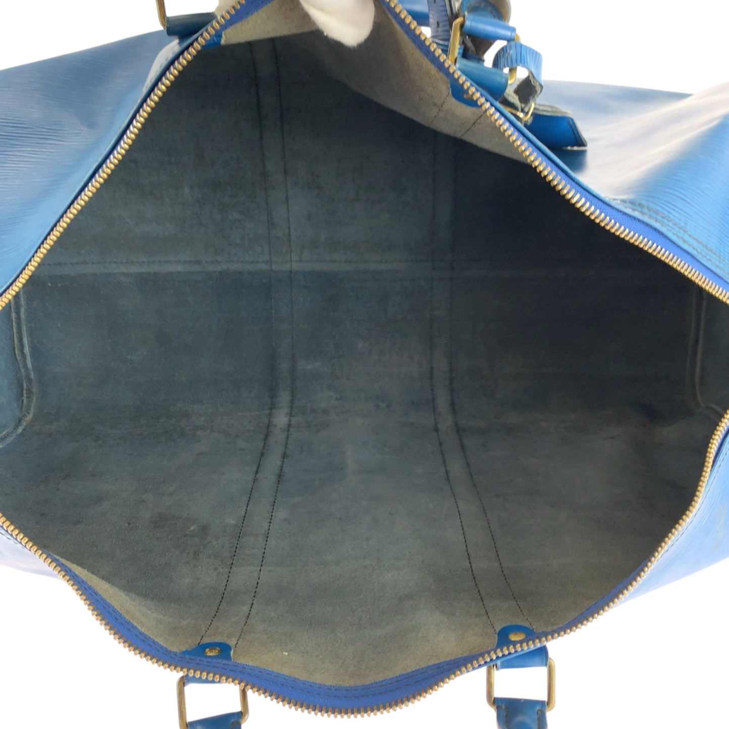 Louis Vuitton Keepall 60, Blue, Leather, travel