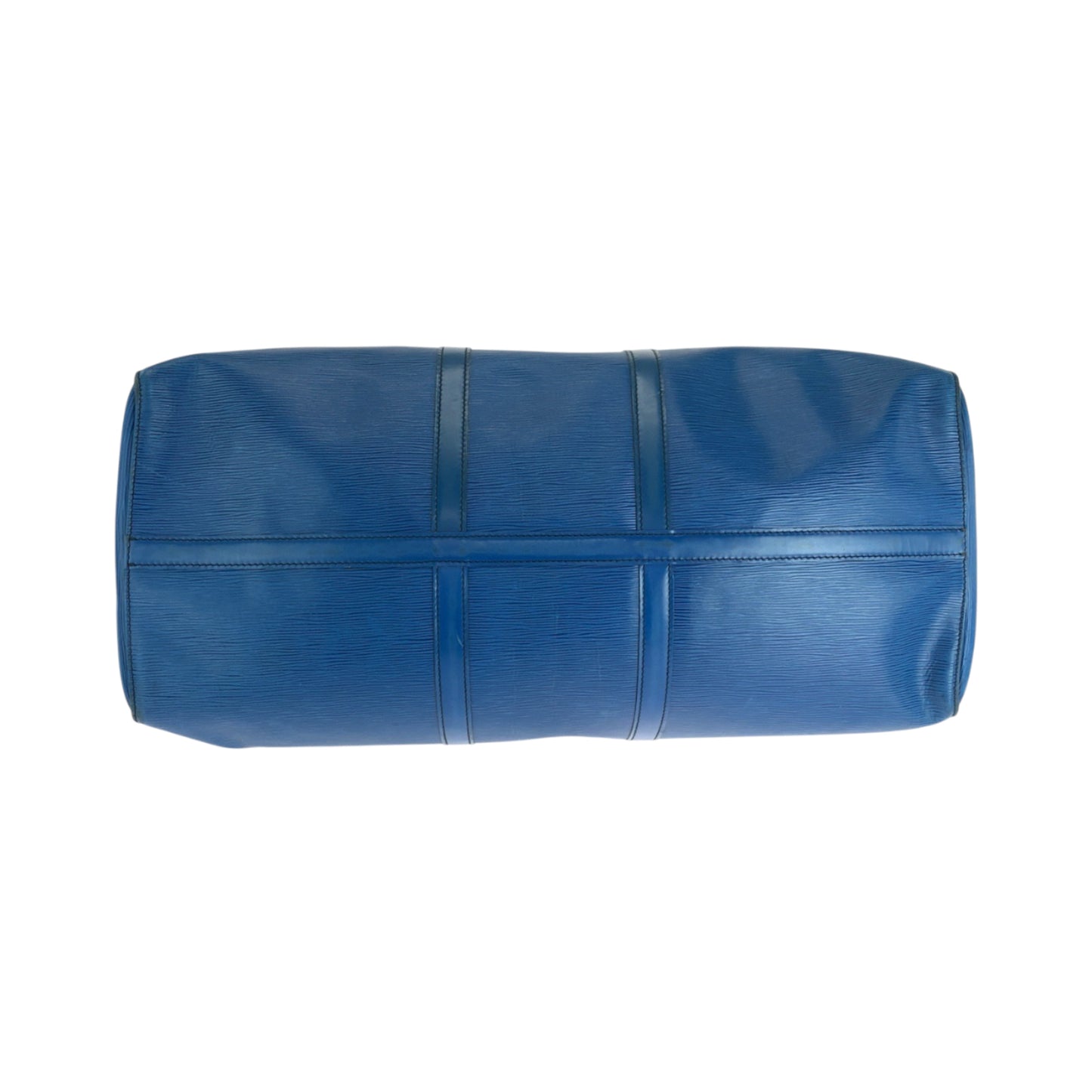 Louis Vuitton Keepall 60, Blue, Leather, travel