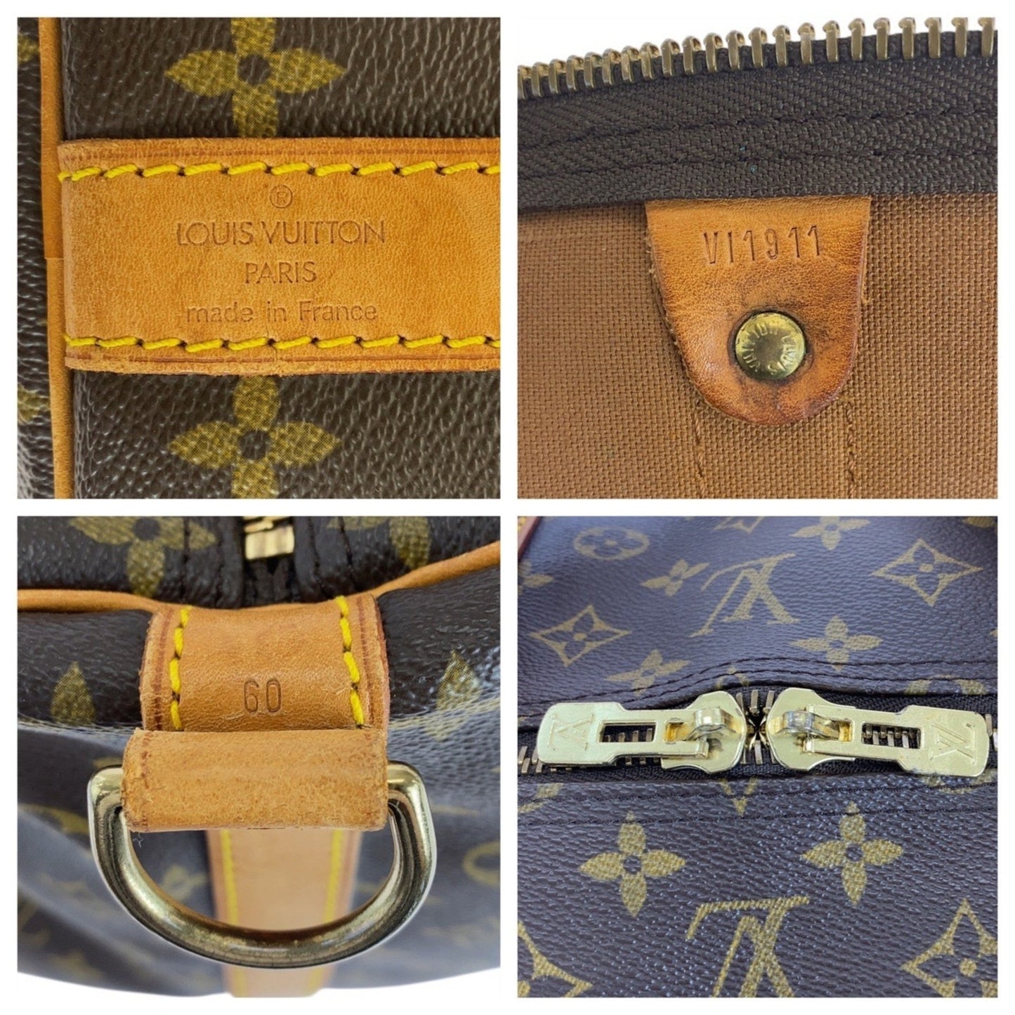 Louis Vuitton Keepall Bandoulière 60, Brown, Canvas, travel