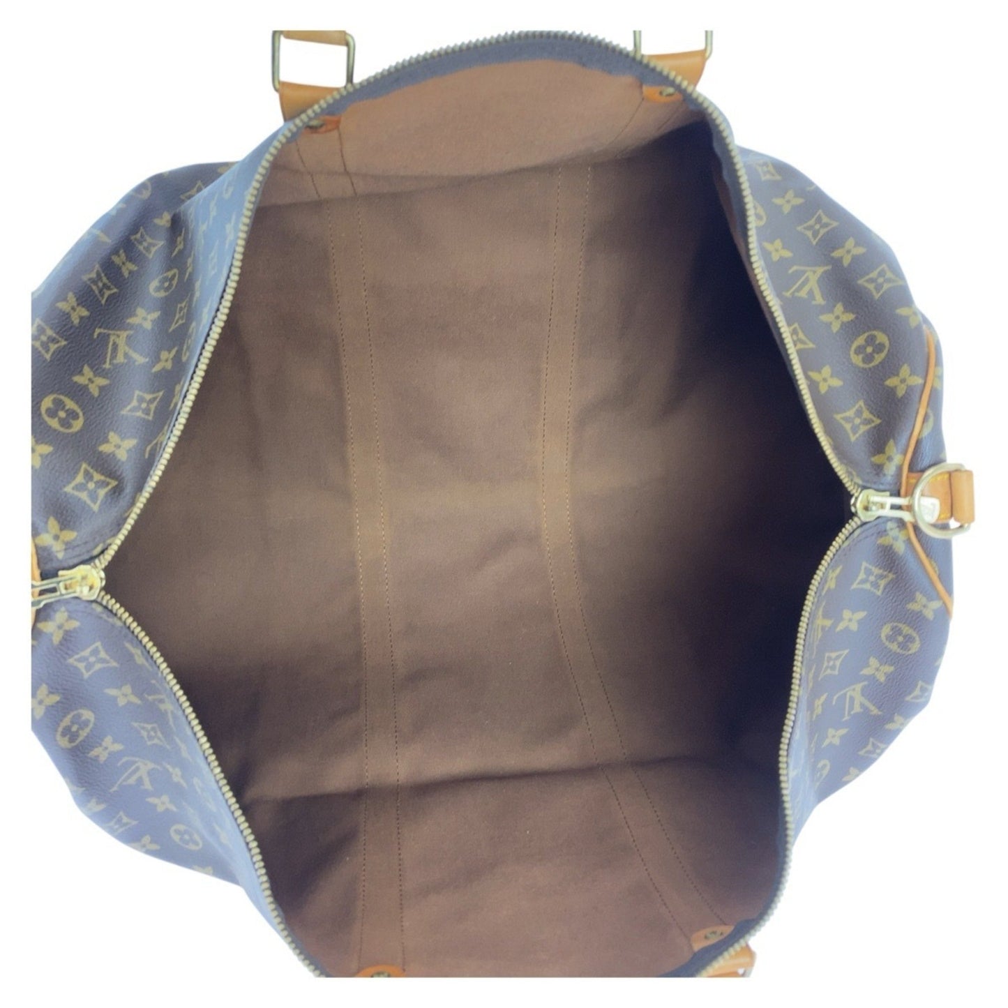 Louis Vuitton Keepall Bandoulière 60, Brown, Canvas, travel