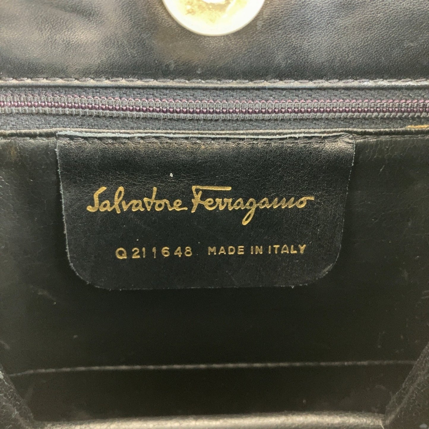 Salvatore Ferragamo, Black, Leather, handbag