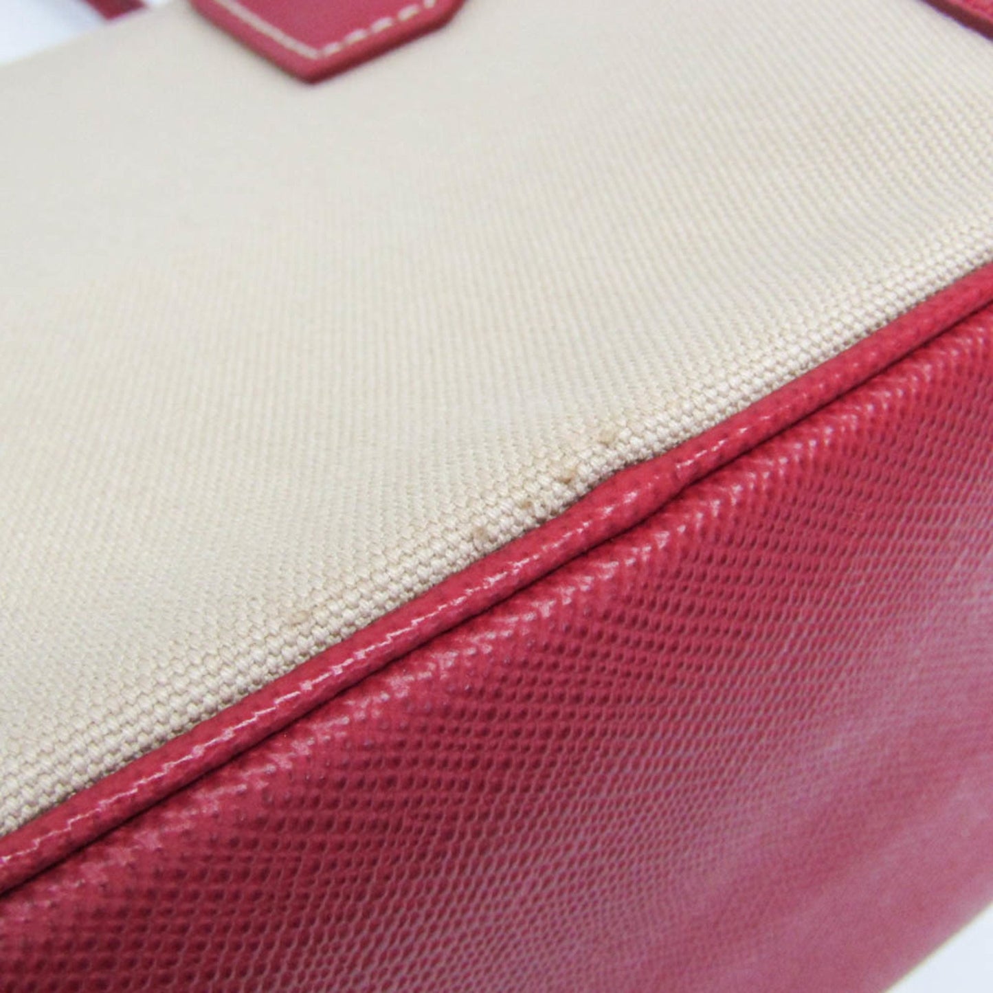 Prada Canapa, Beige, Canvas, handbag