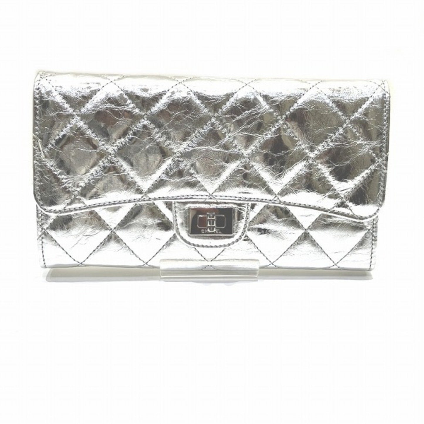 "Chanel 2,55", Silver, Leather, wallet