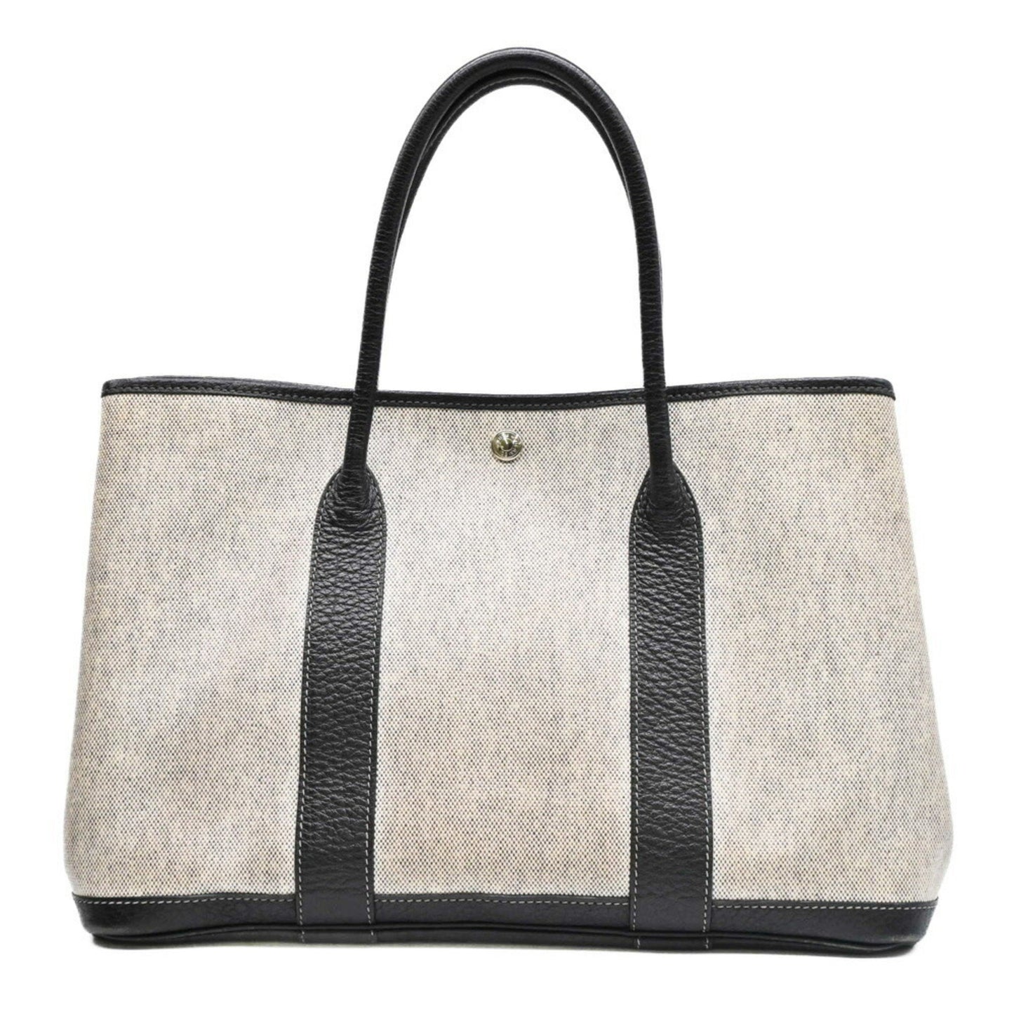 Hermès Garden Party, Grey, Canvas, handbag