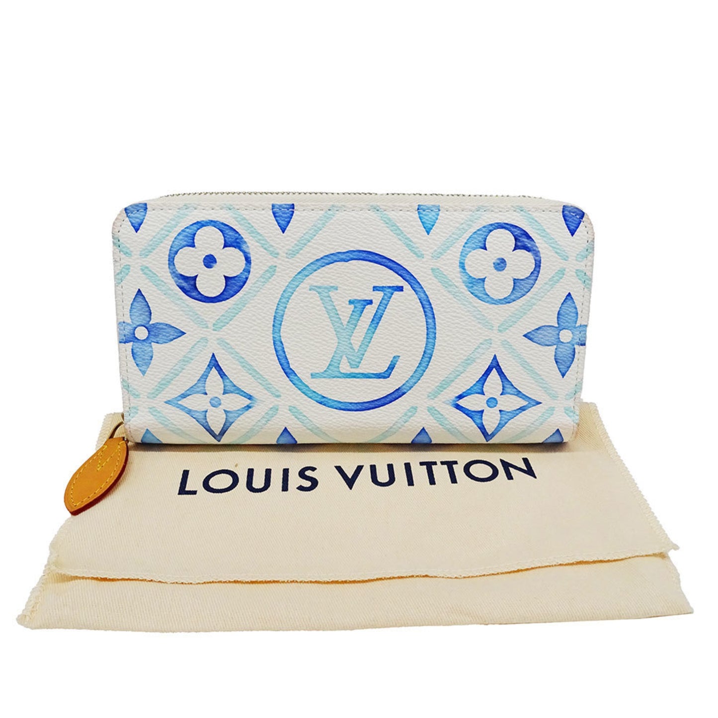 Louis Vuitton Portefeuille zippy, Blue, Canvas, wallet