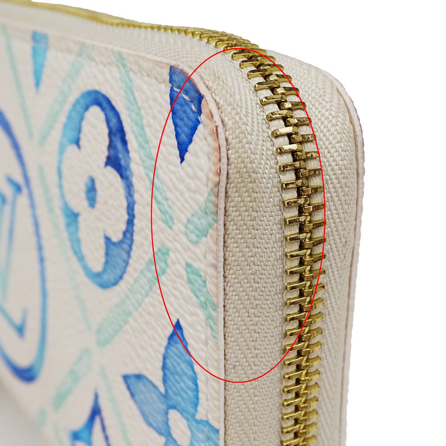 Louis Vuitton Portefeuille zippy, Blue, Canvas, wallet