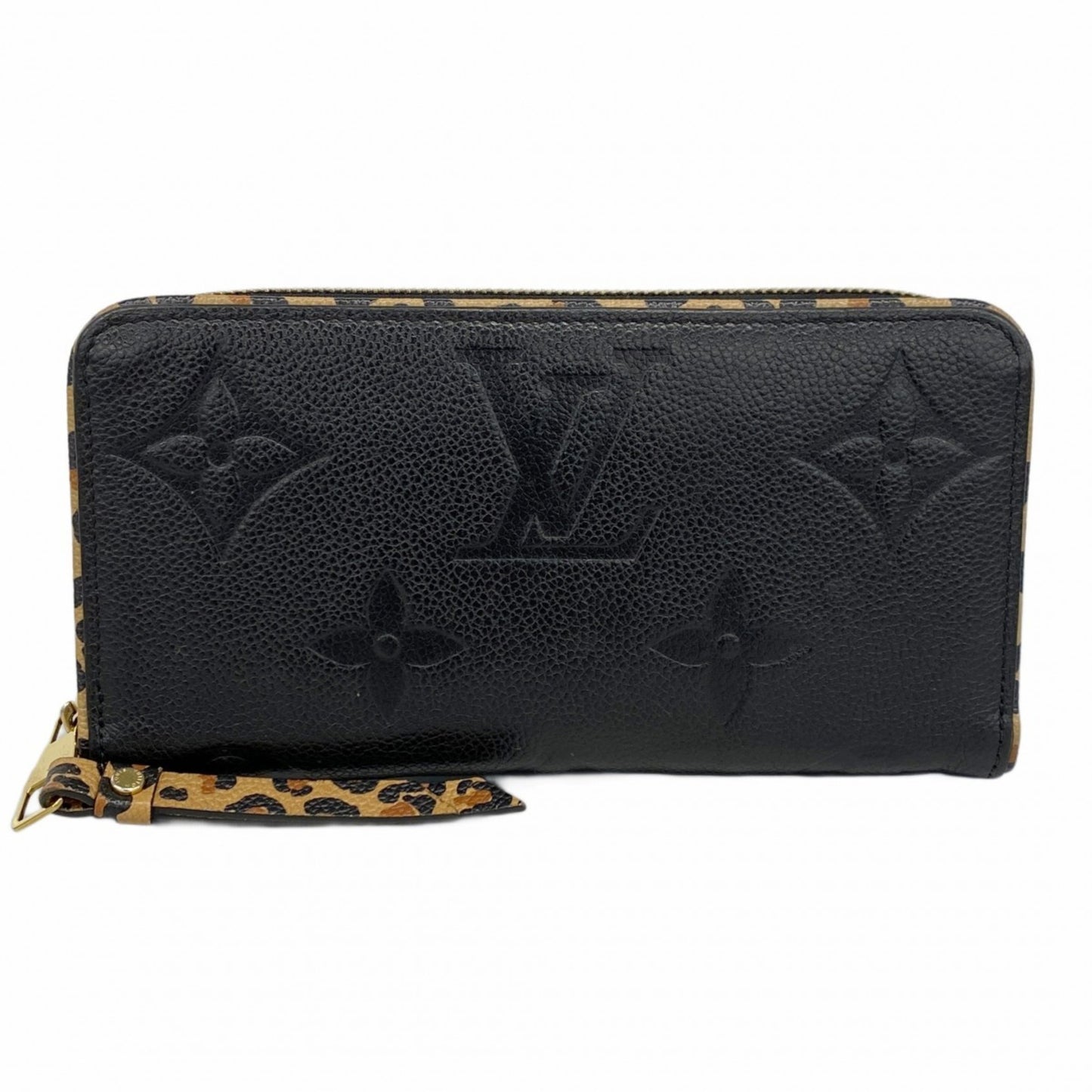 Louis Vuitton Portefeuille zippy, Black, Leather, wallet
