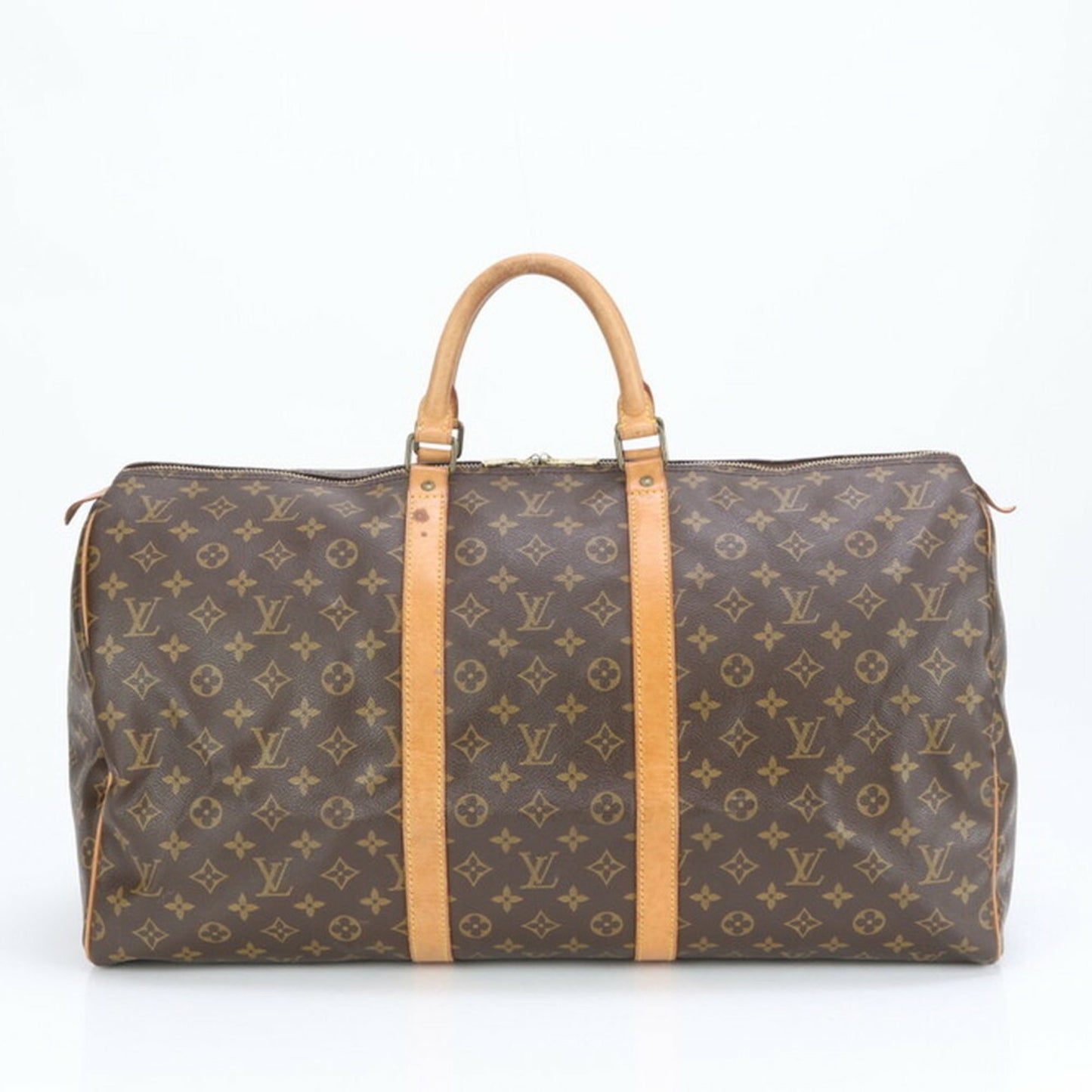 Louis Vuitton Keepall 55, Brown, Canvas, travel