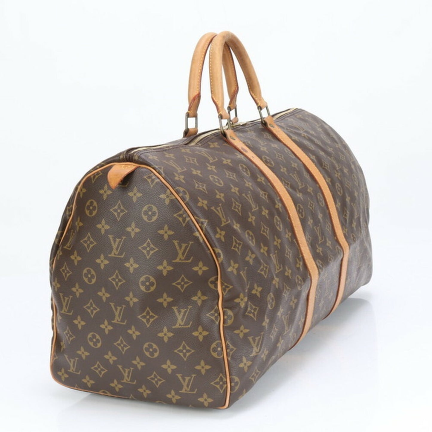 Louis Vuitton Keepall 55, Brown, Canvas, travel