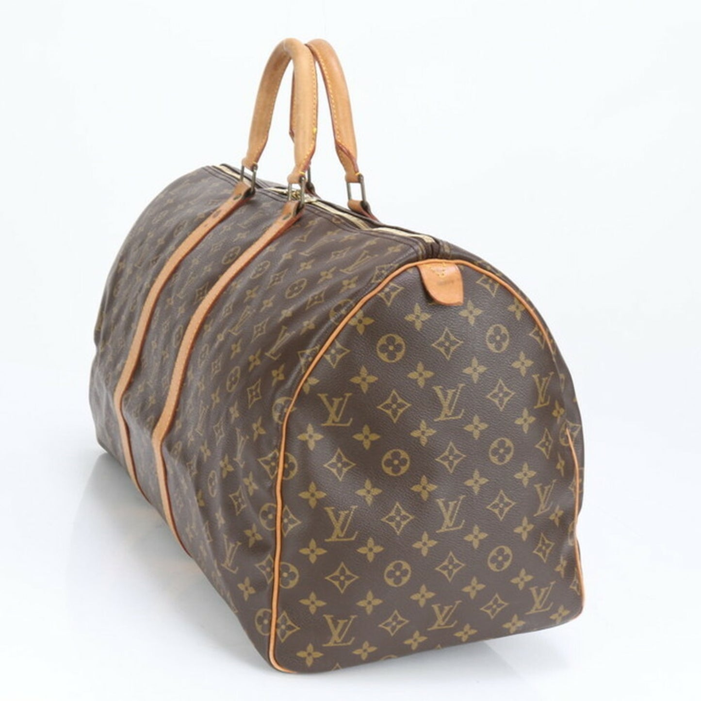 Louis Vuitton Keepall 55, Brown, Canvas, travel
