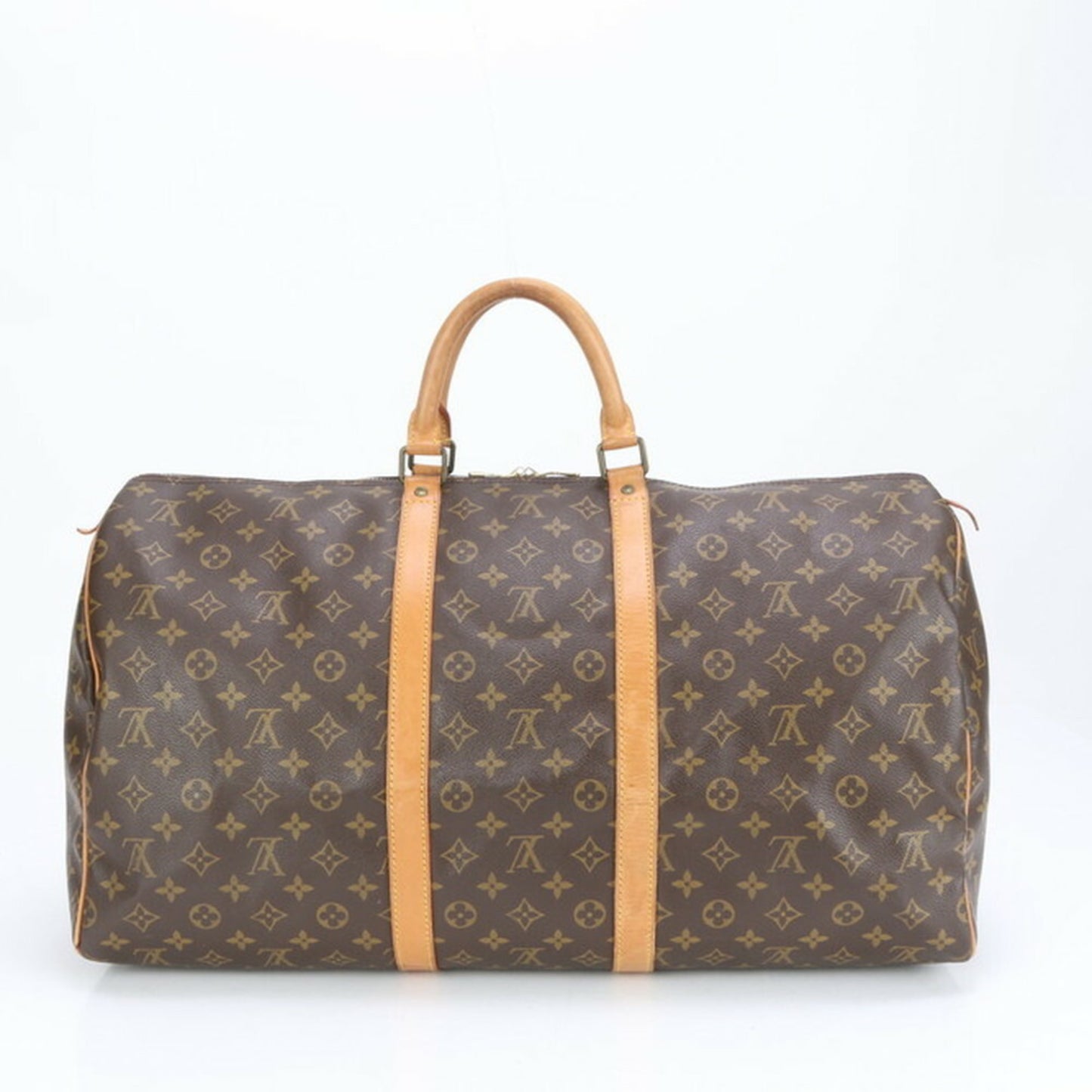 Louis Vuitton Keepall 55, Brown, Canvas, travel