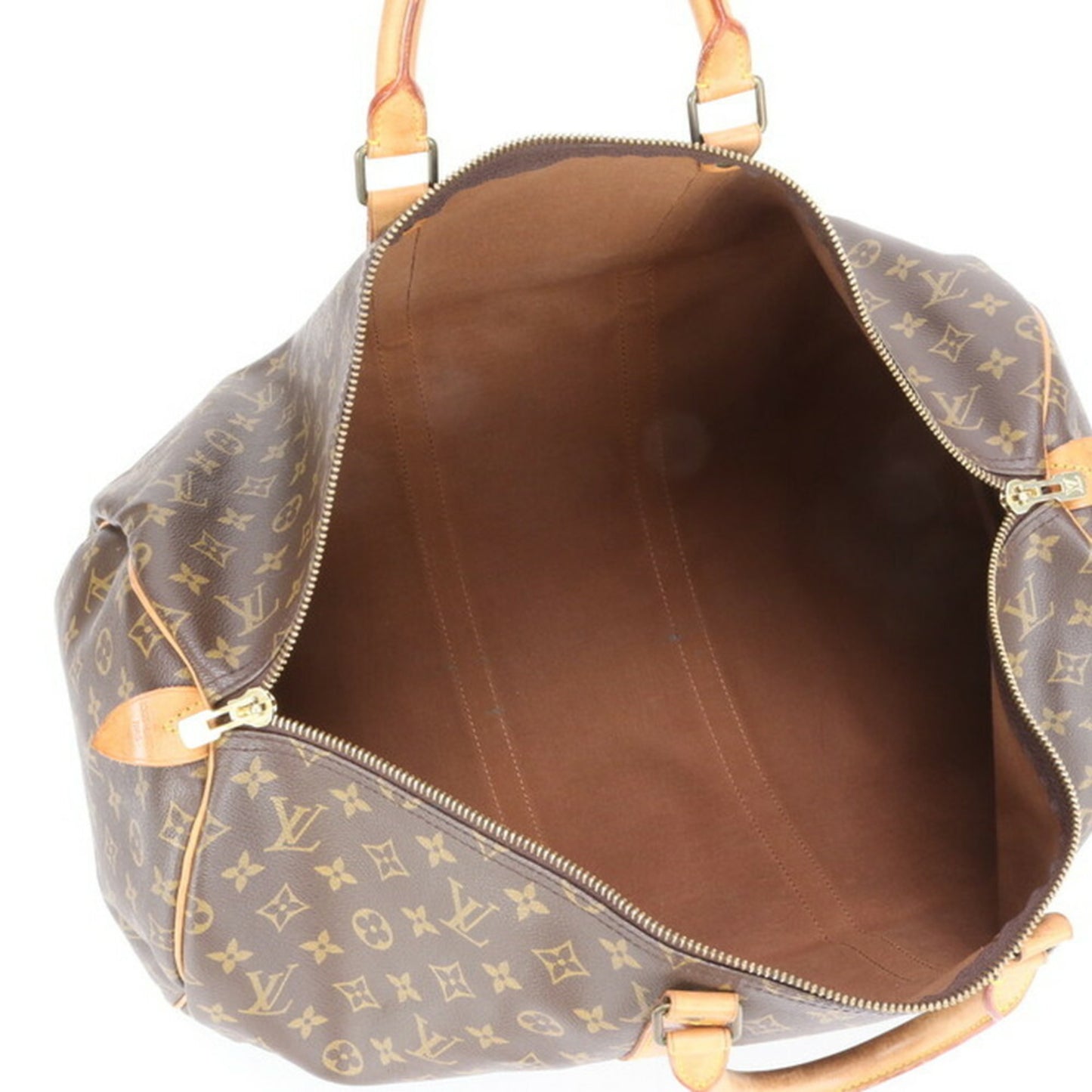 Louis Vuitton Keepall 55, Brown, Canvas, travel