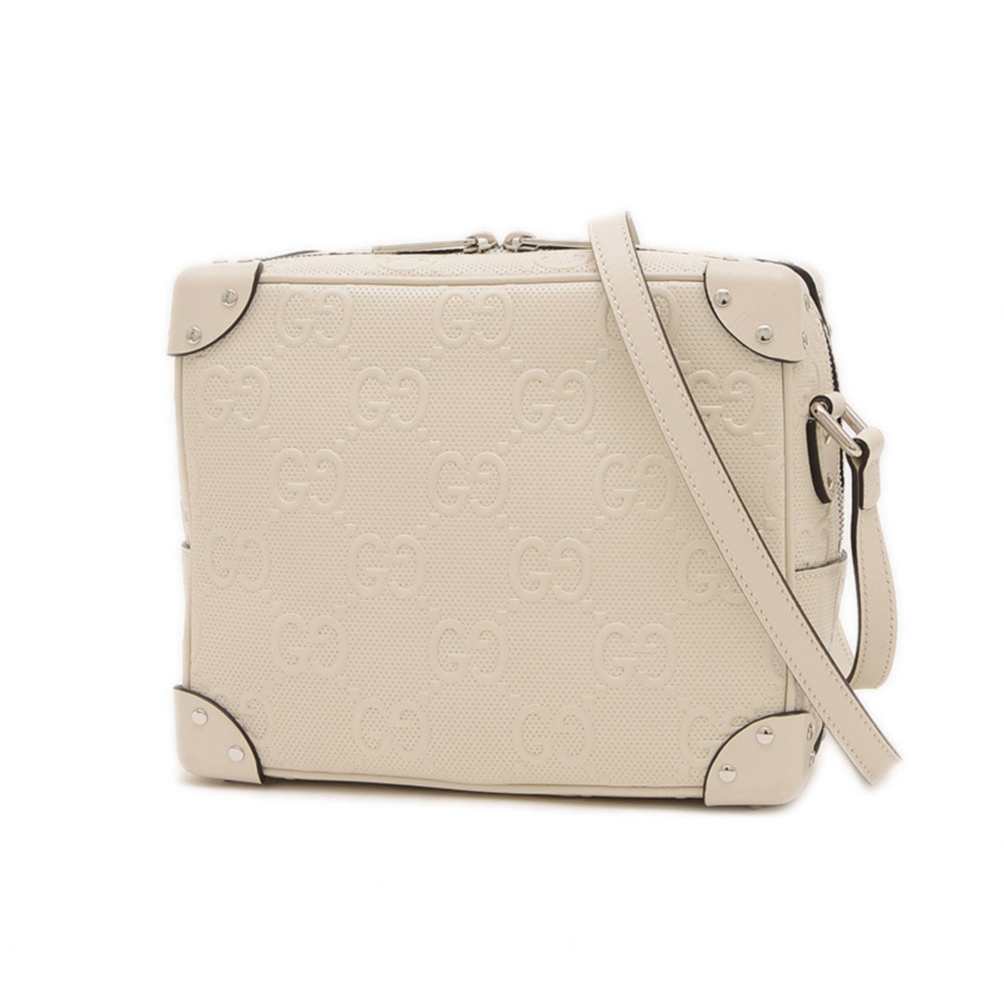 Gucci GG embossé, White, Leather, shoulder