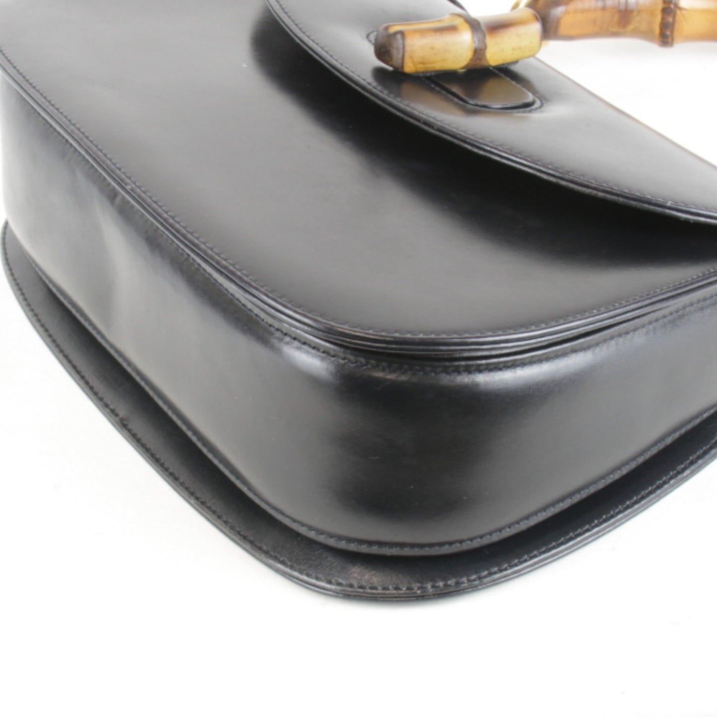 Gucci Bamboo, Black, Leather, handbag