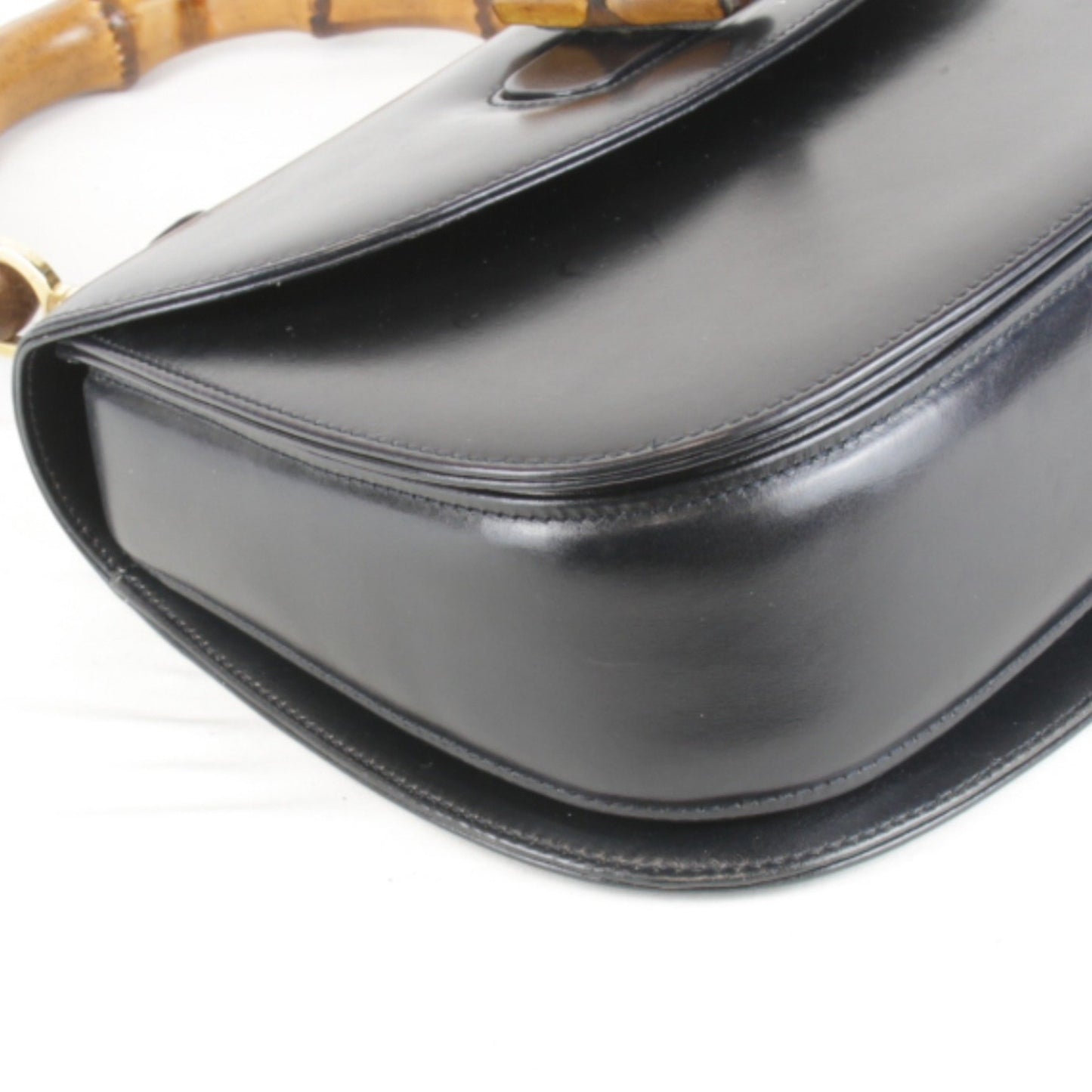 Gucci Bamboo, Black, Leather, handbag