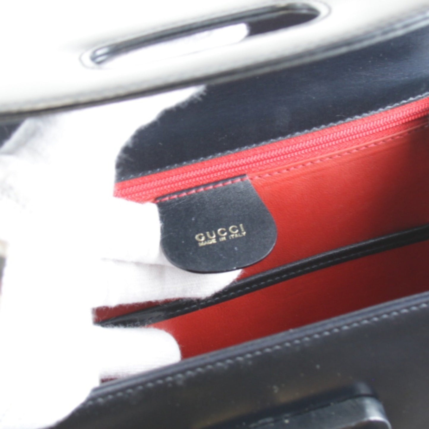Gucci Bamboo, Black, Leather, handbag