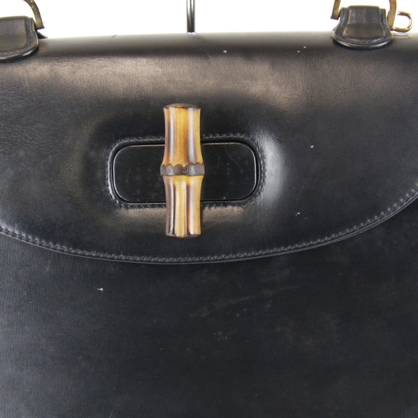 Gucci Bamboo, Black, Leather, handbag