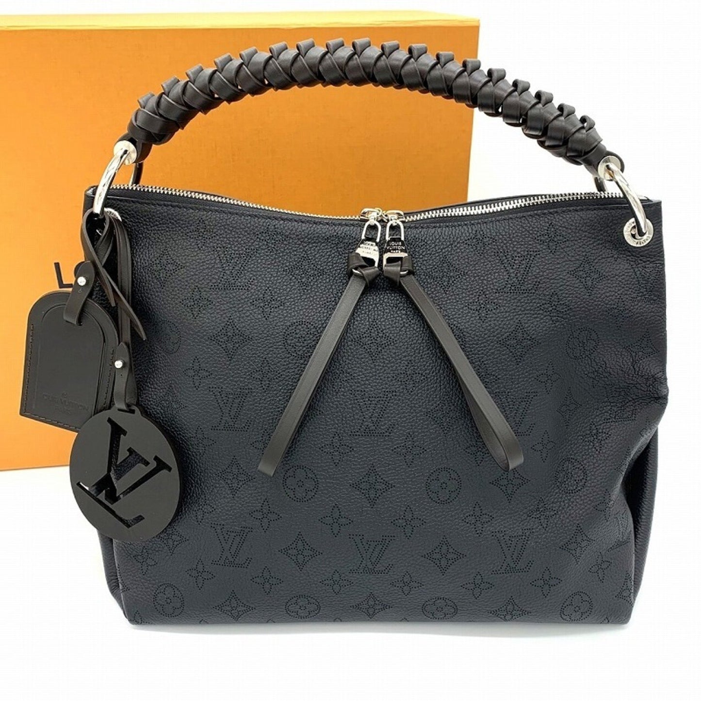 Louis Vuitton Mahina, Black, Leather, shoulder