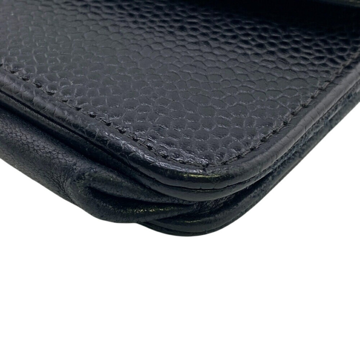 Chanel Wallet On Chain, Black, Leather, wallet