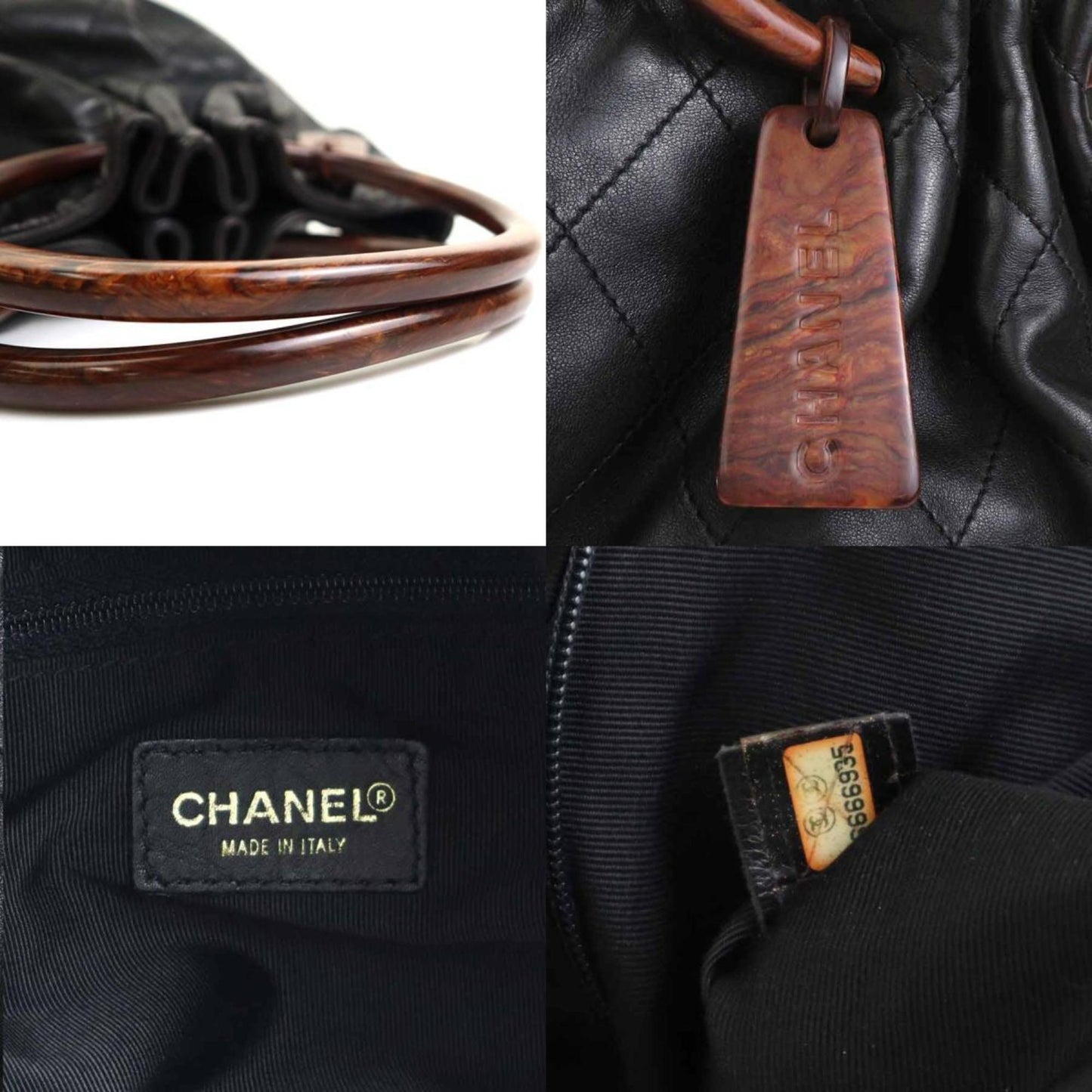 Chanel, Black, Leather, handbag