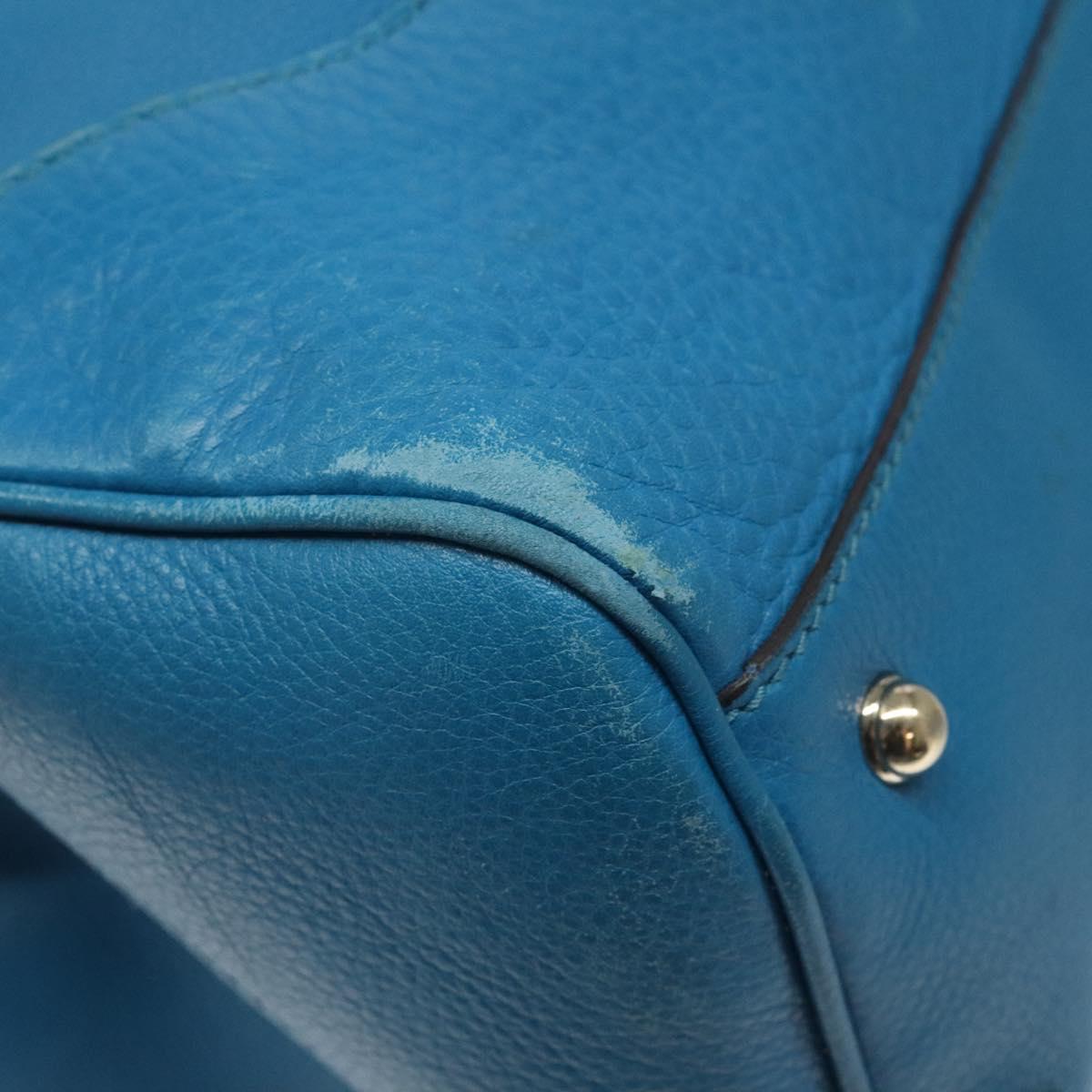 Gucci Bamboo, Blue, Leather, handbag