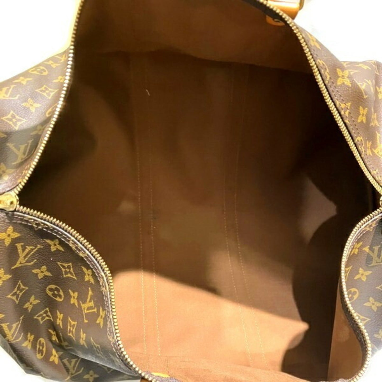 Louis Vuitton Keepall 55, Brown, Canvas, travel