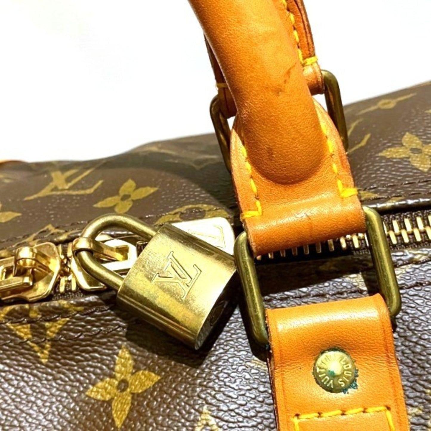 Louis Vuitton Keepall 55, Brown, Canvas, travel