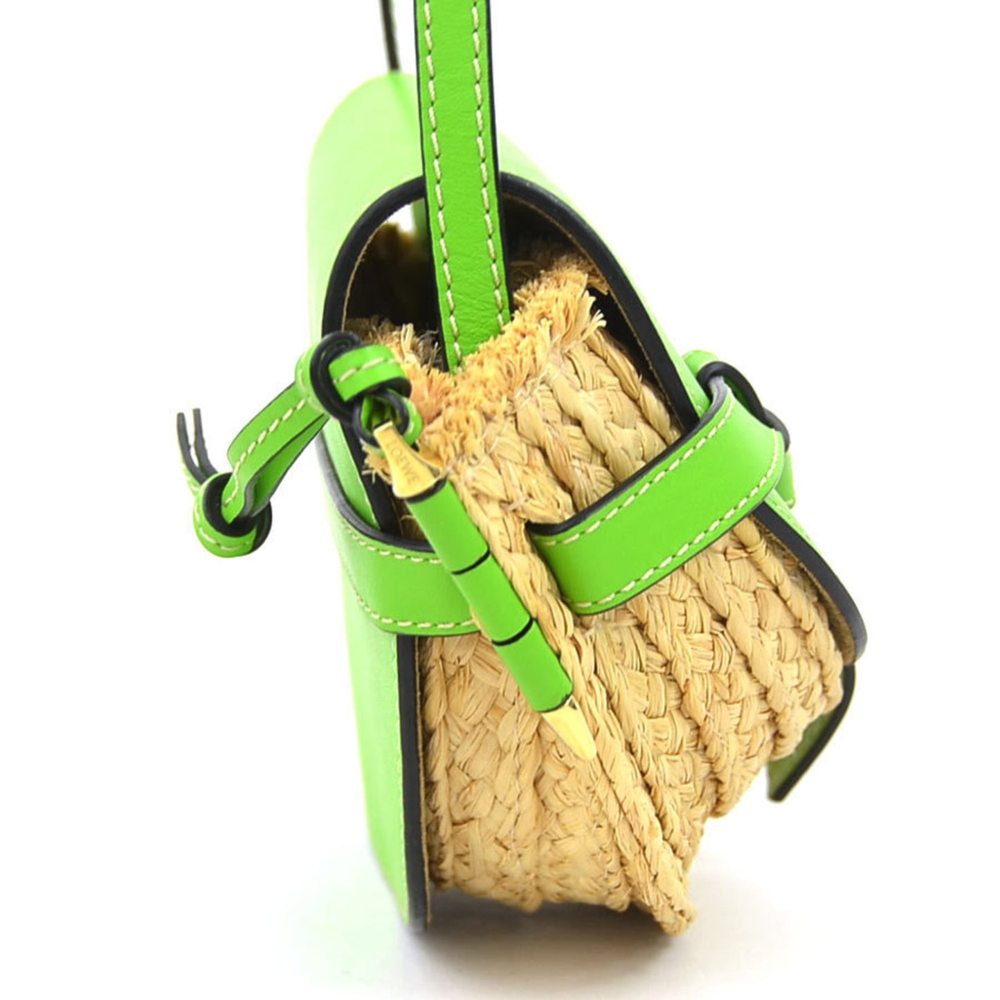 Loewe Gate, Green, Leather, shoulder