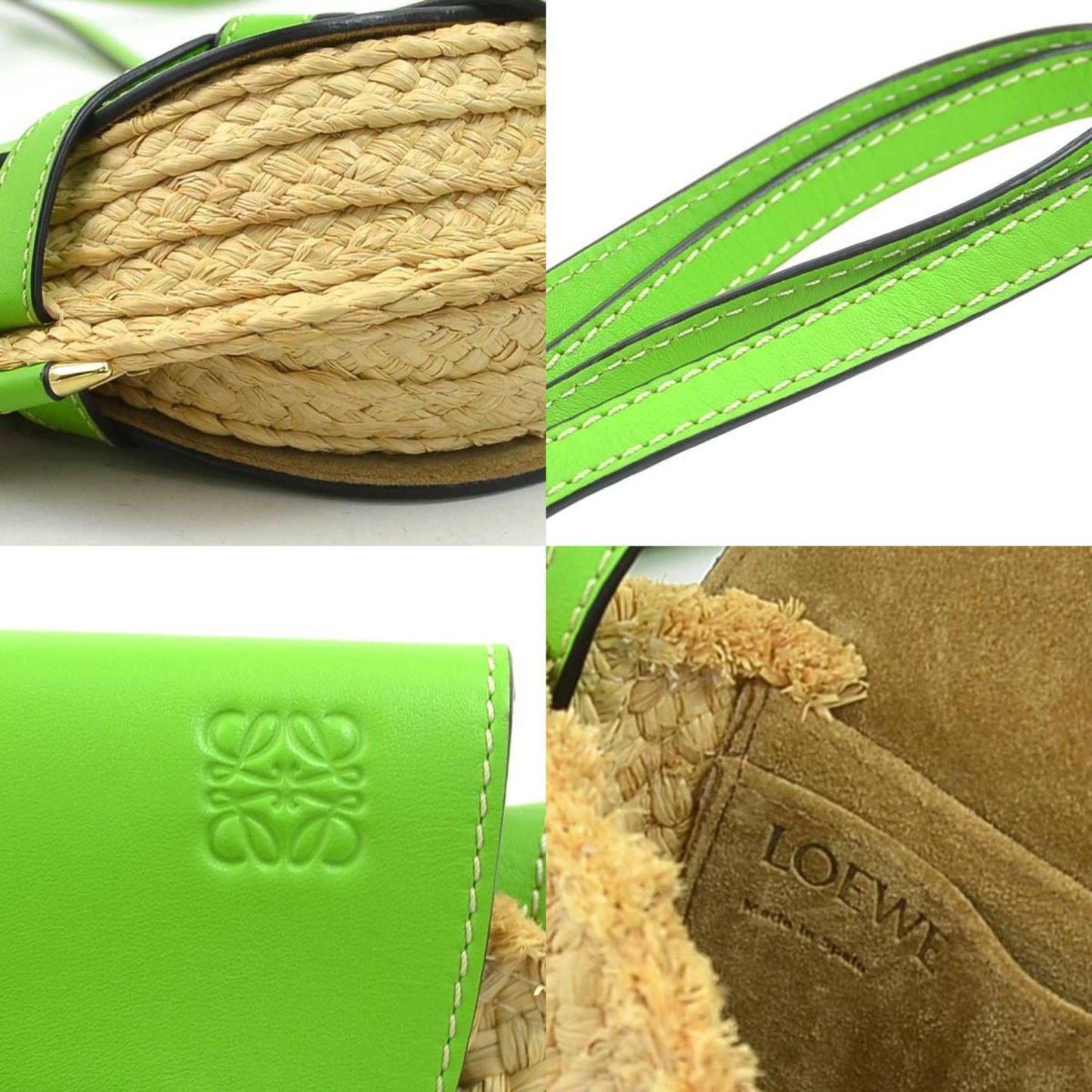 Loewe Gate, Green, Leather, shoulder