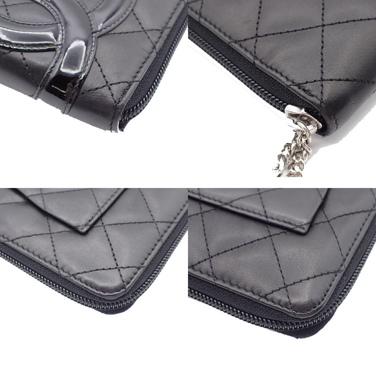 Chanel Cambon, Black, Leather, wallet