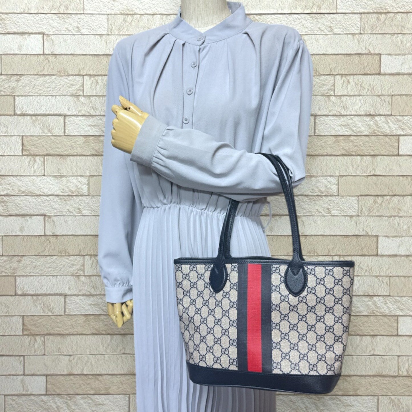 Gucci Ophidia, Beige, Canvas, handbag