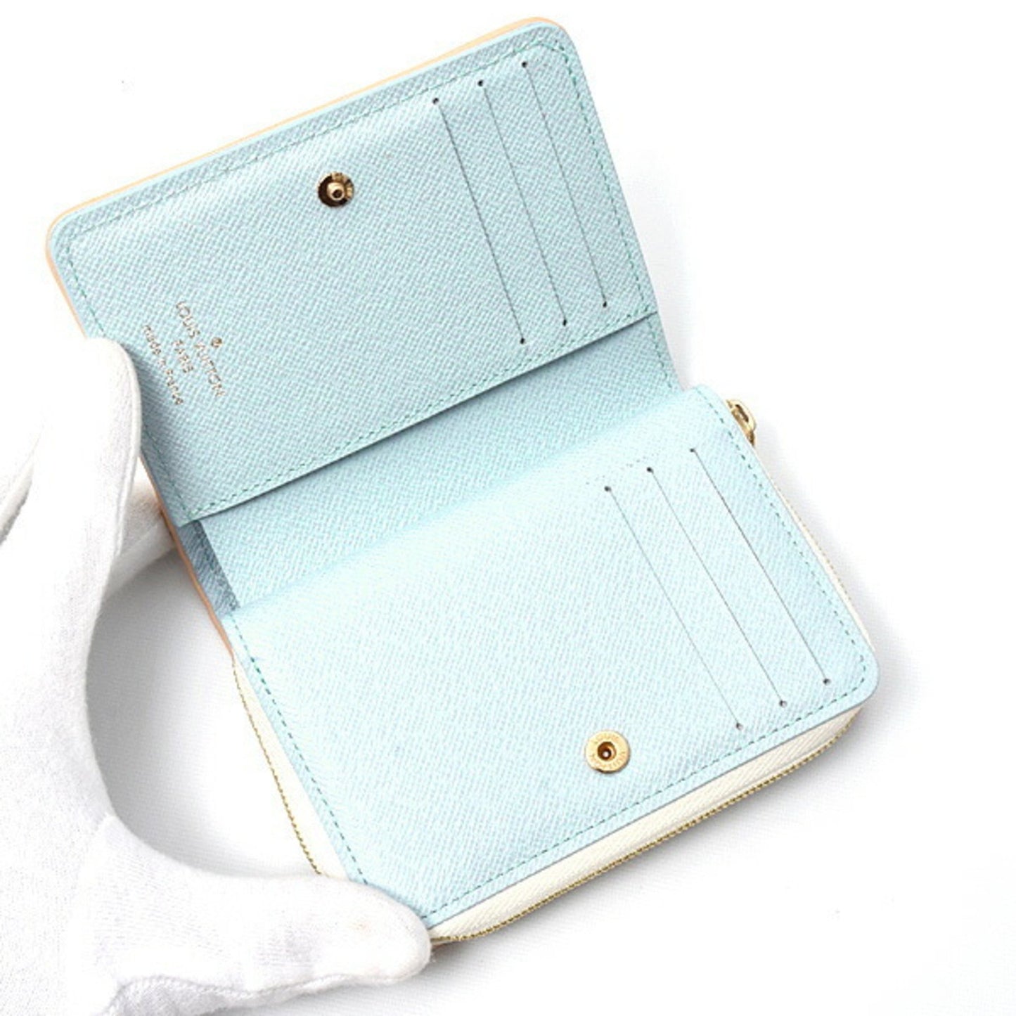 Louis Vuitton Lou, White, Canvas, wallet