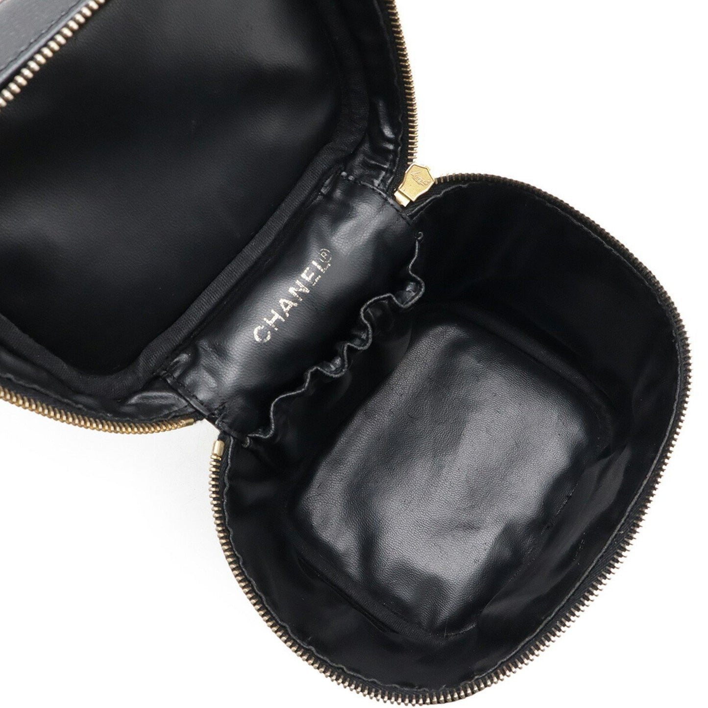 Chanel Vanity, Black, Leather, clutch